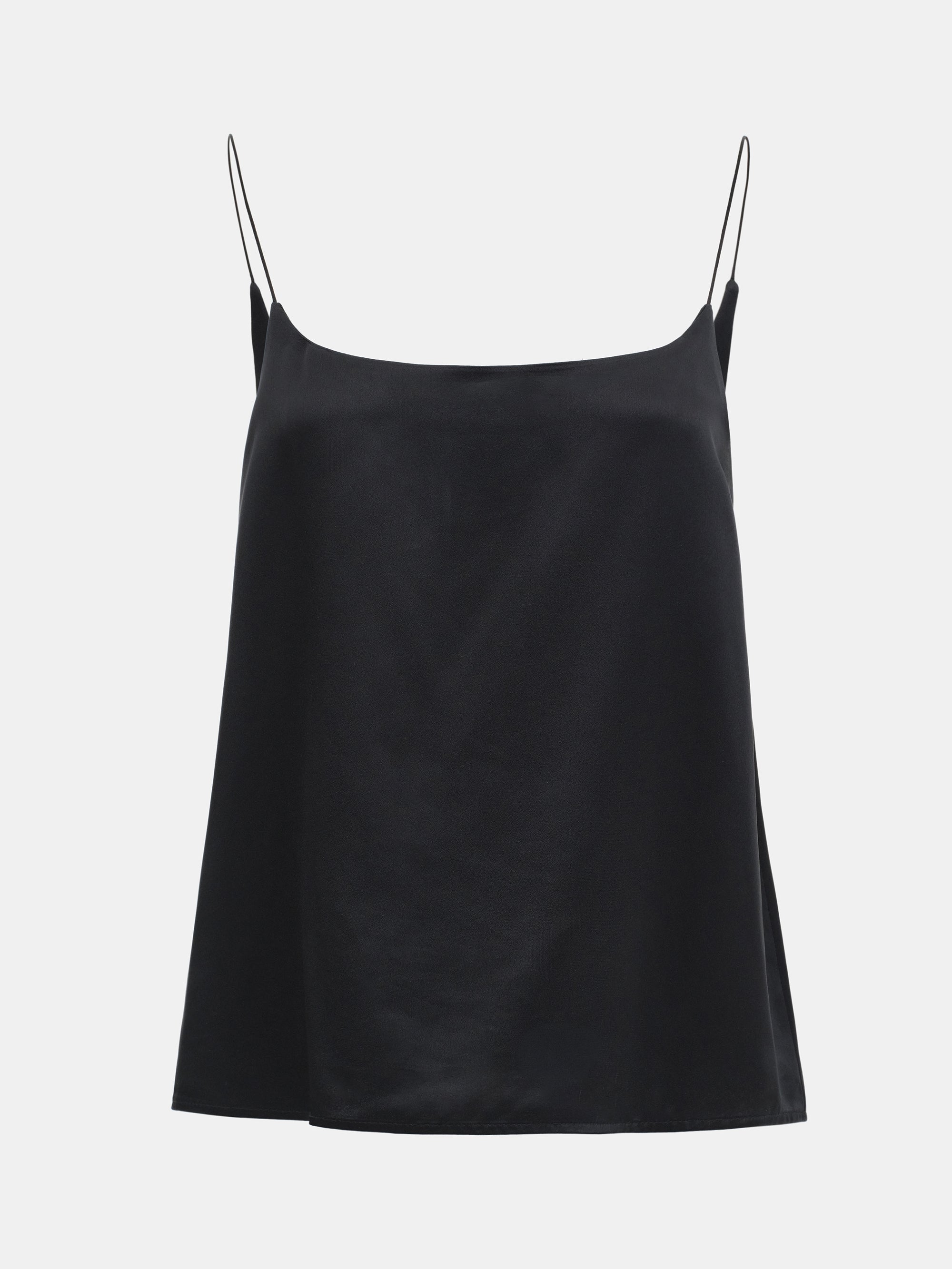 Satin Effect Tank Top, Black