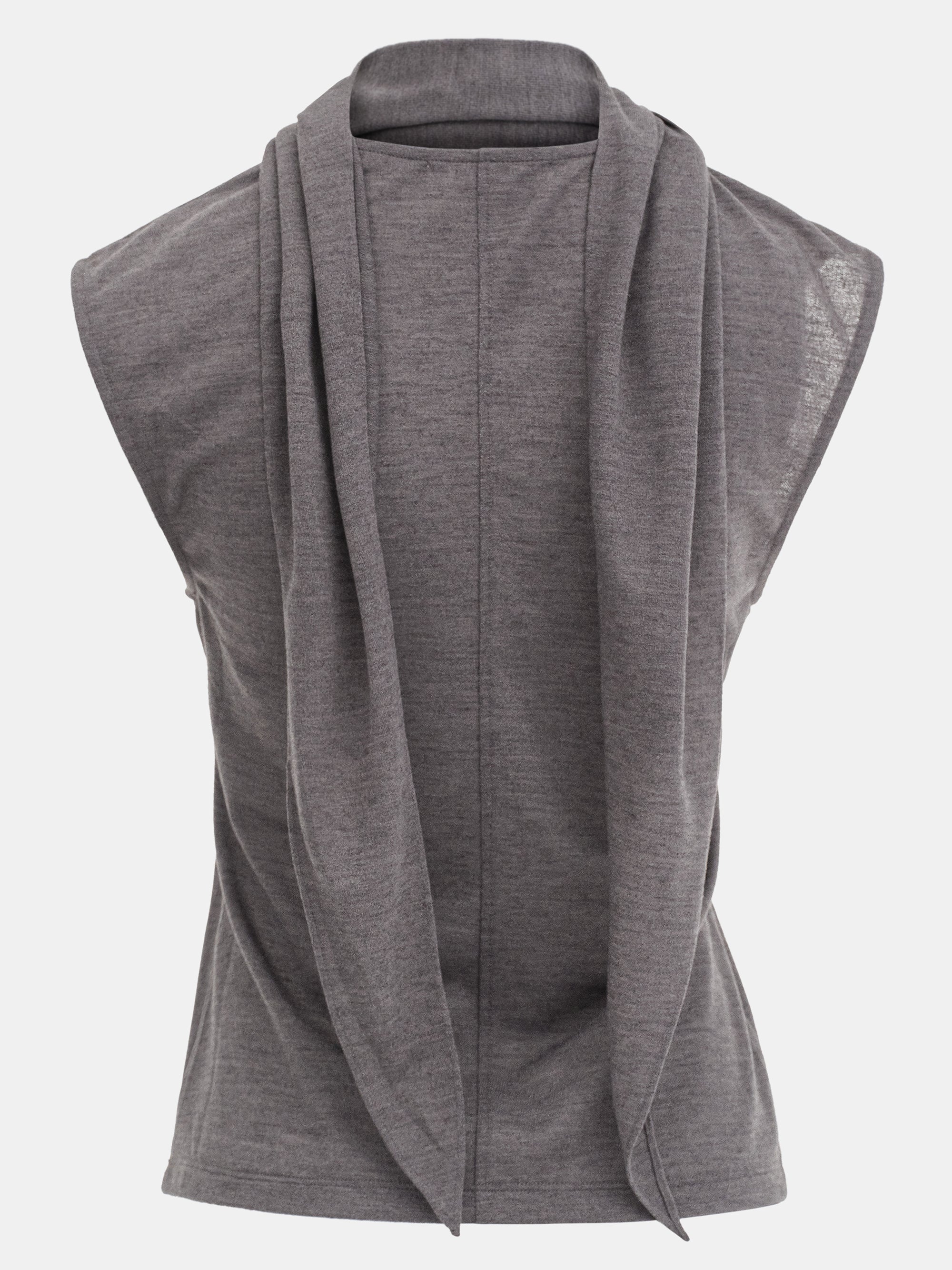Sleeveless Scarf Top, Grey
