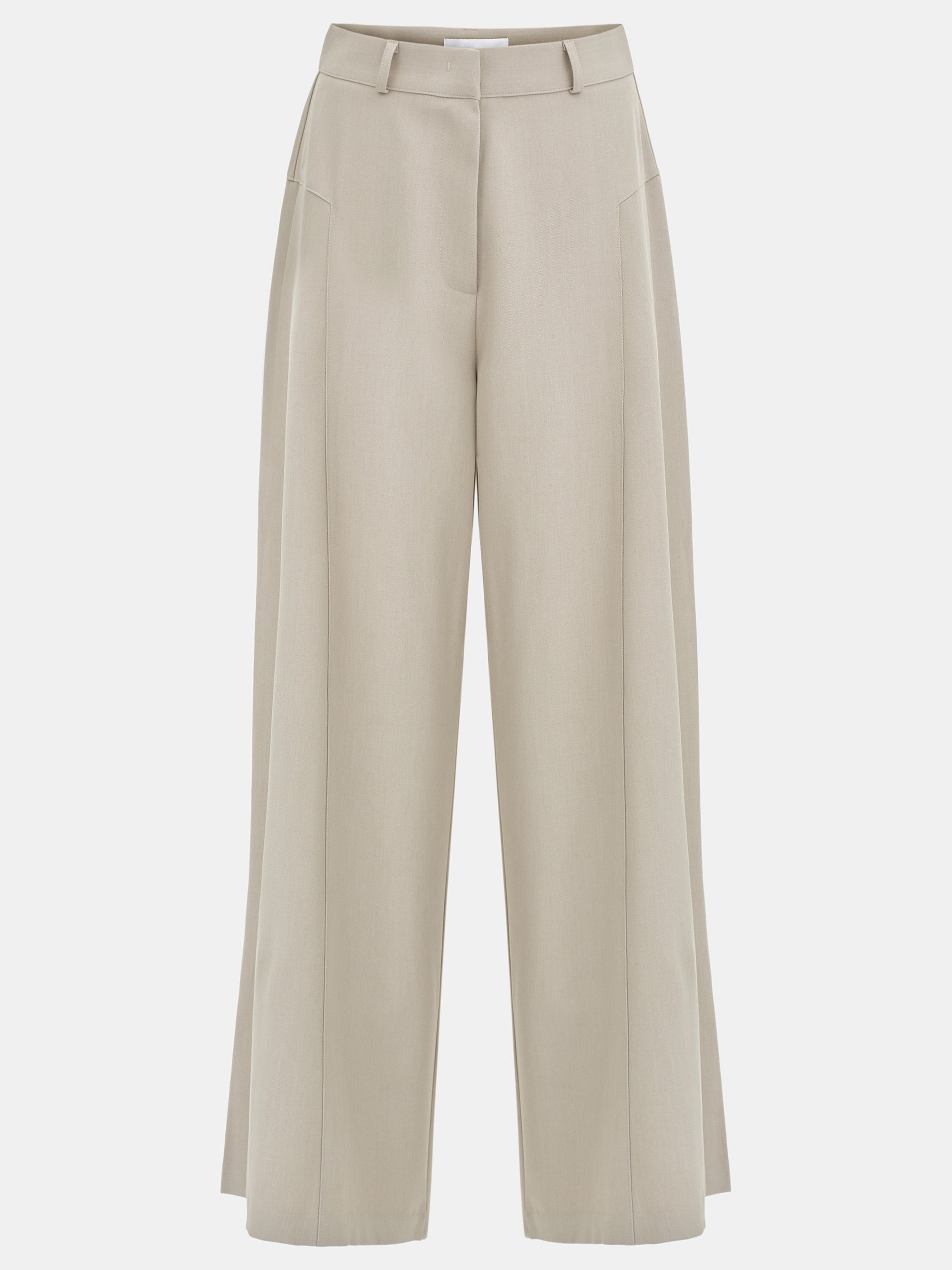 Flowy Wide-Leg Pants, Beige