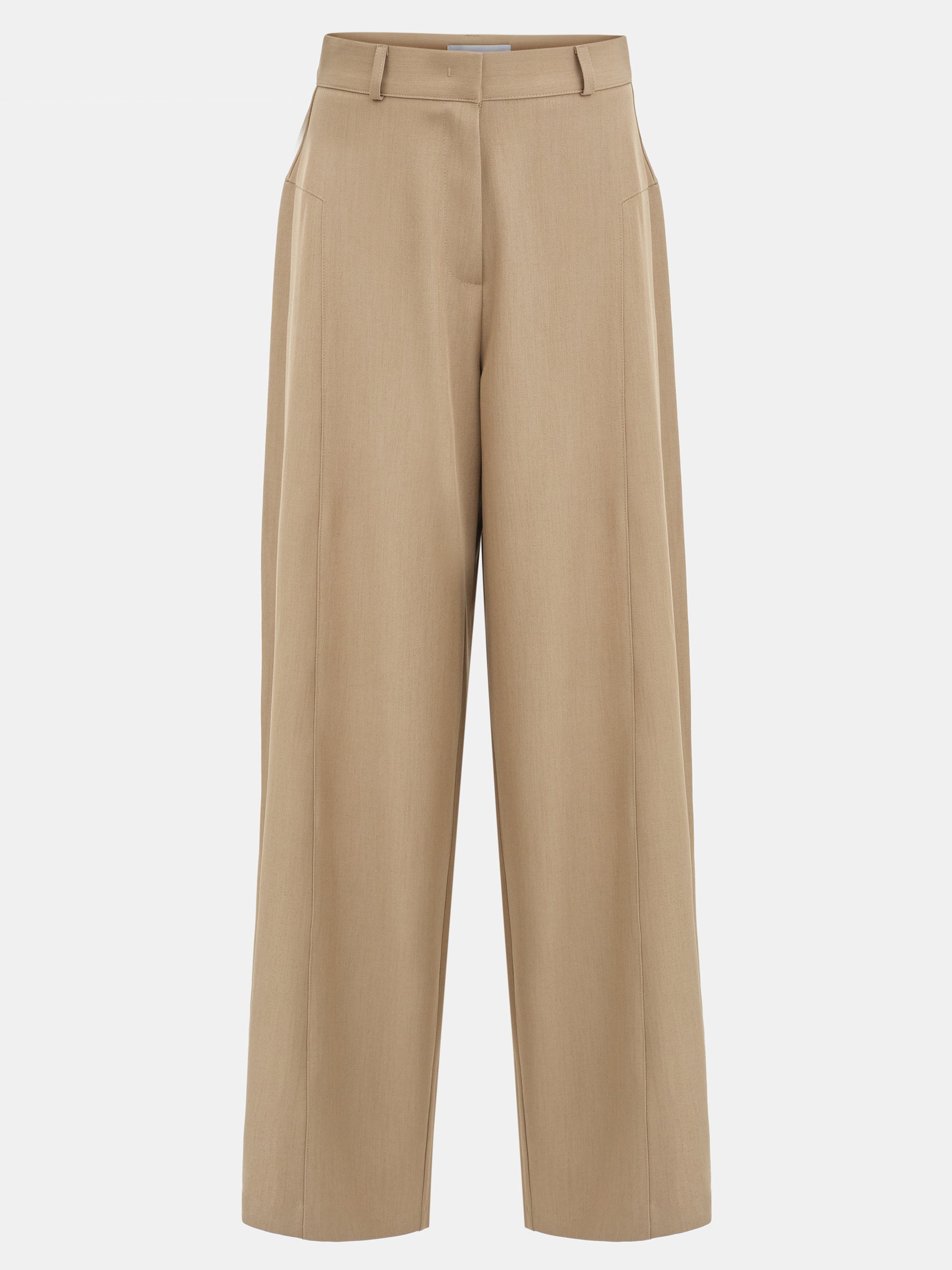 Flowy Wide-Leg Pants, Tan