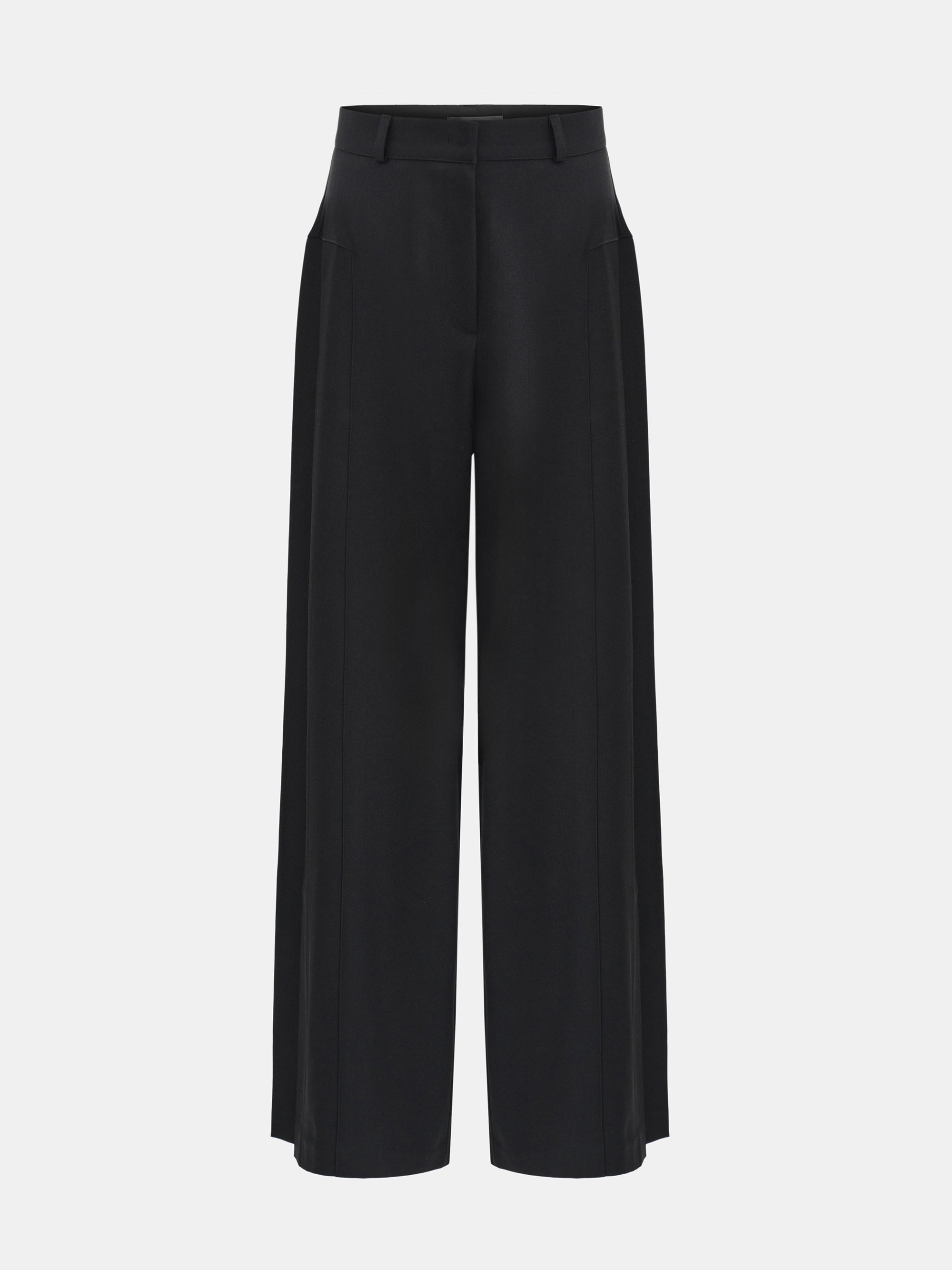 Meghan Flowy Wide-Leg Pants, Black