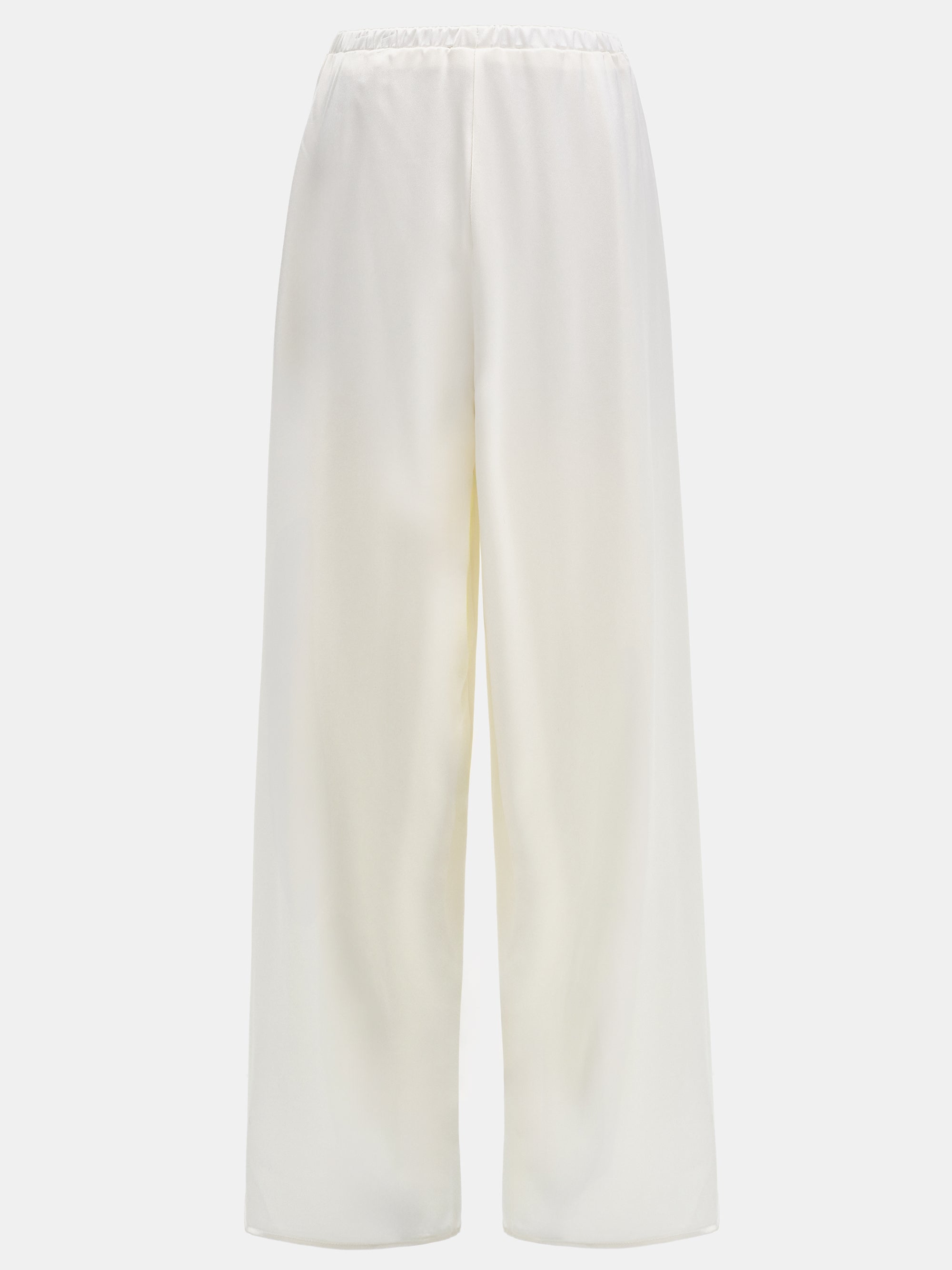 Satin Effect Drawstring Pants, Pearl