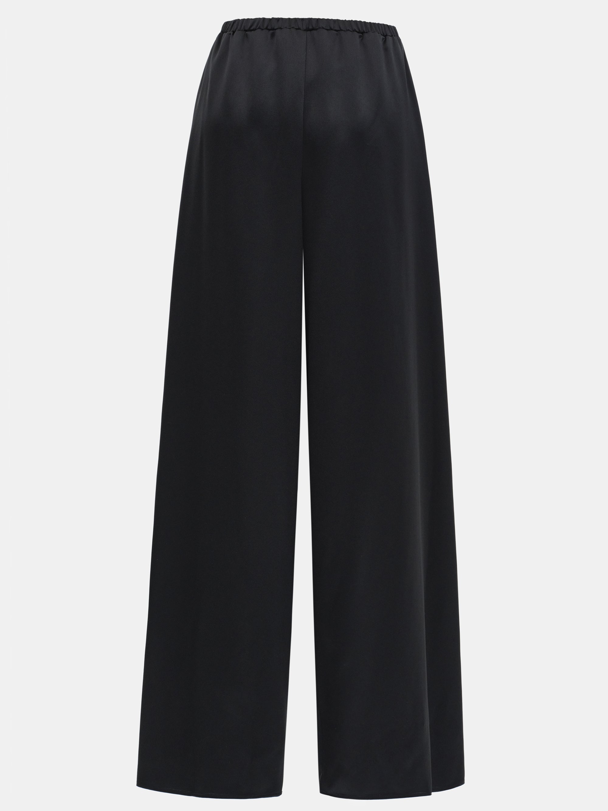 Satin Effect Drawstring Pants, Black