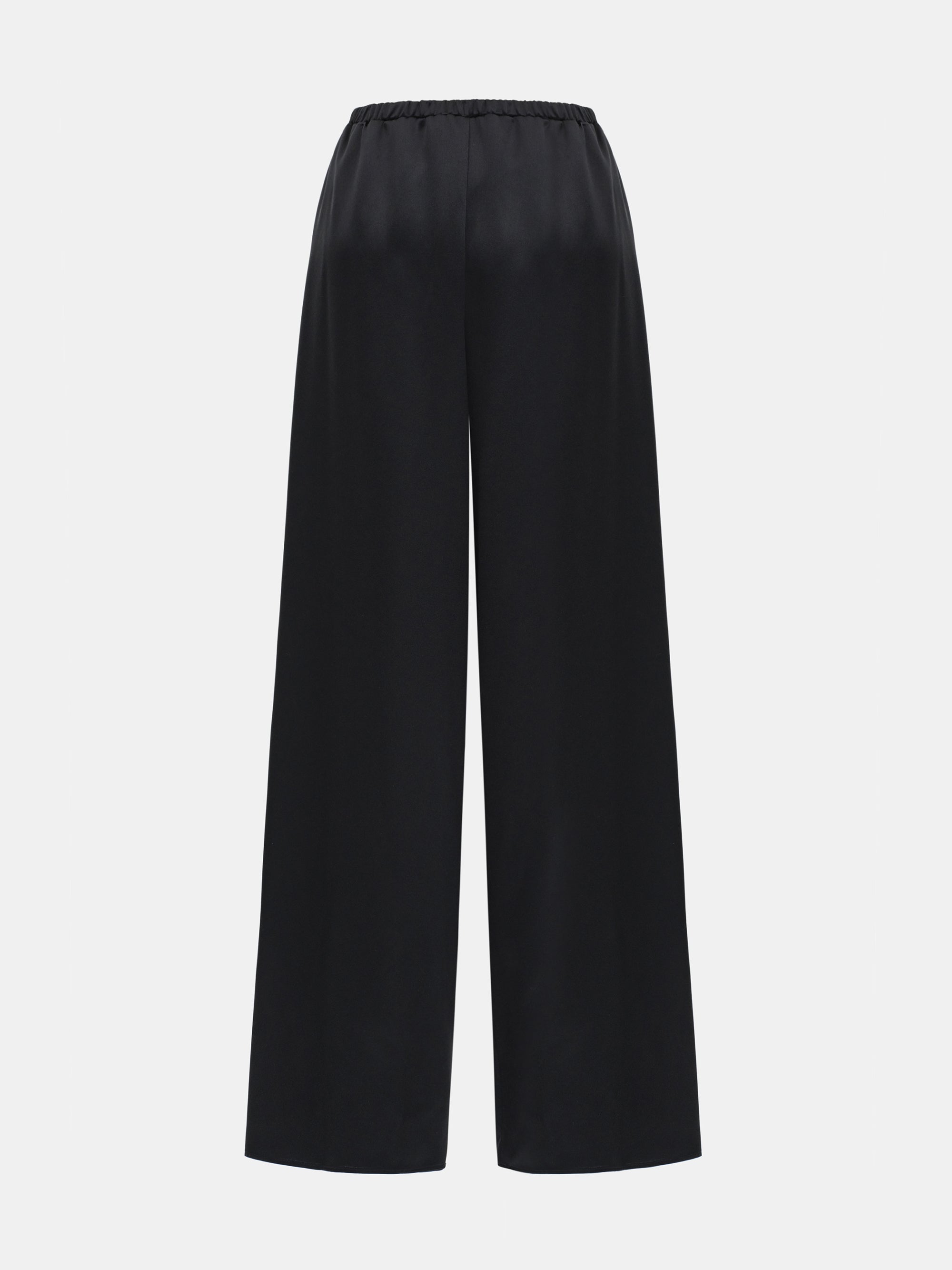 Satin Effect Drawstring Pants, Black