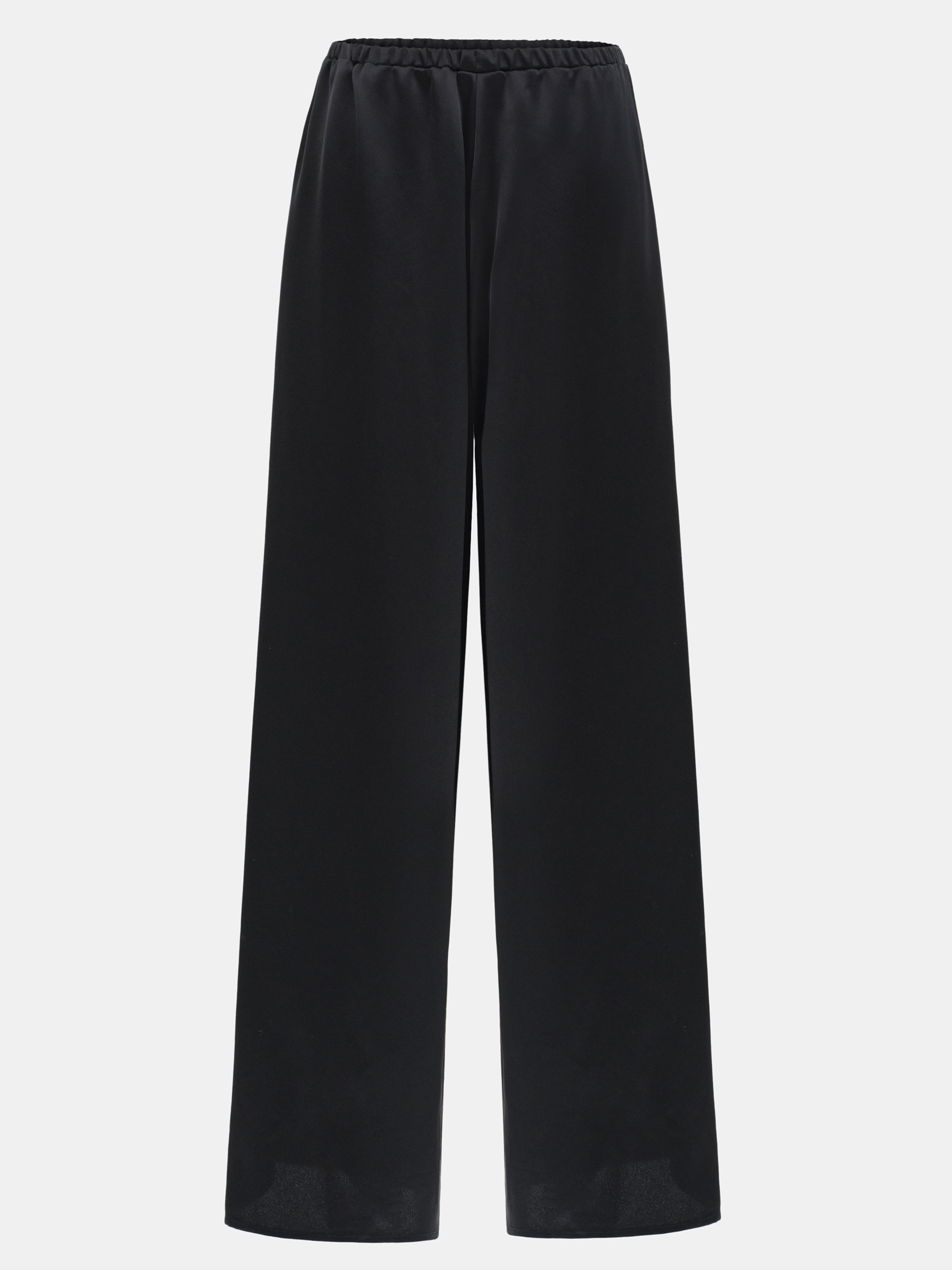 Satin Effect Drawstring Pants, Black