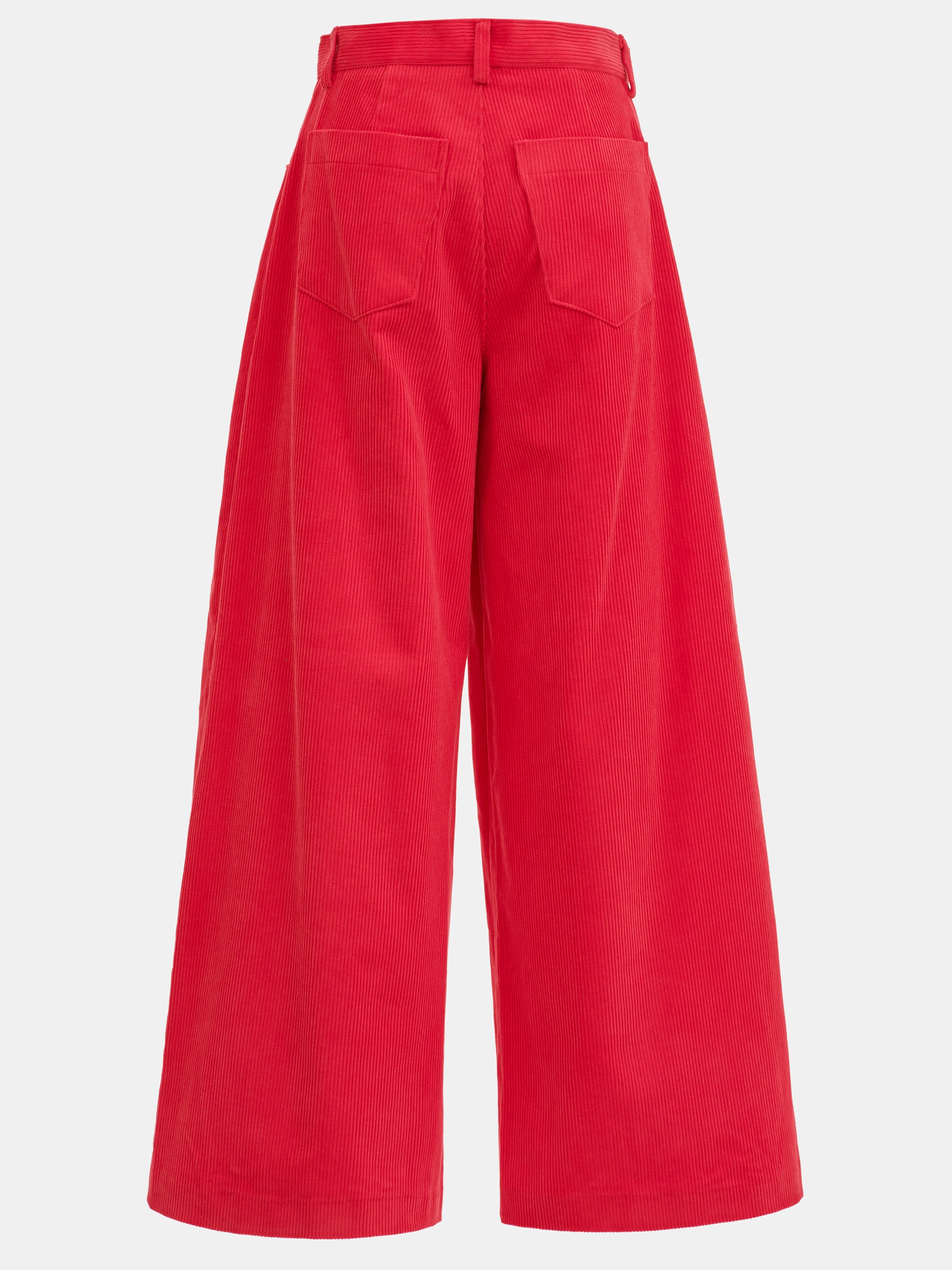 Wide-Leg Corduroy Trousers, Red