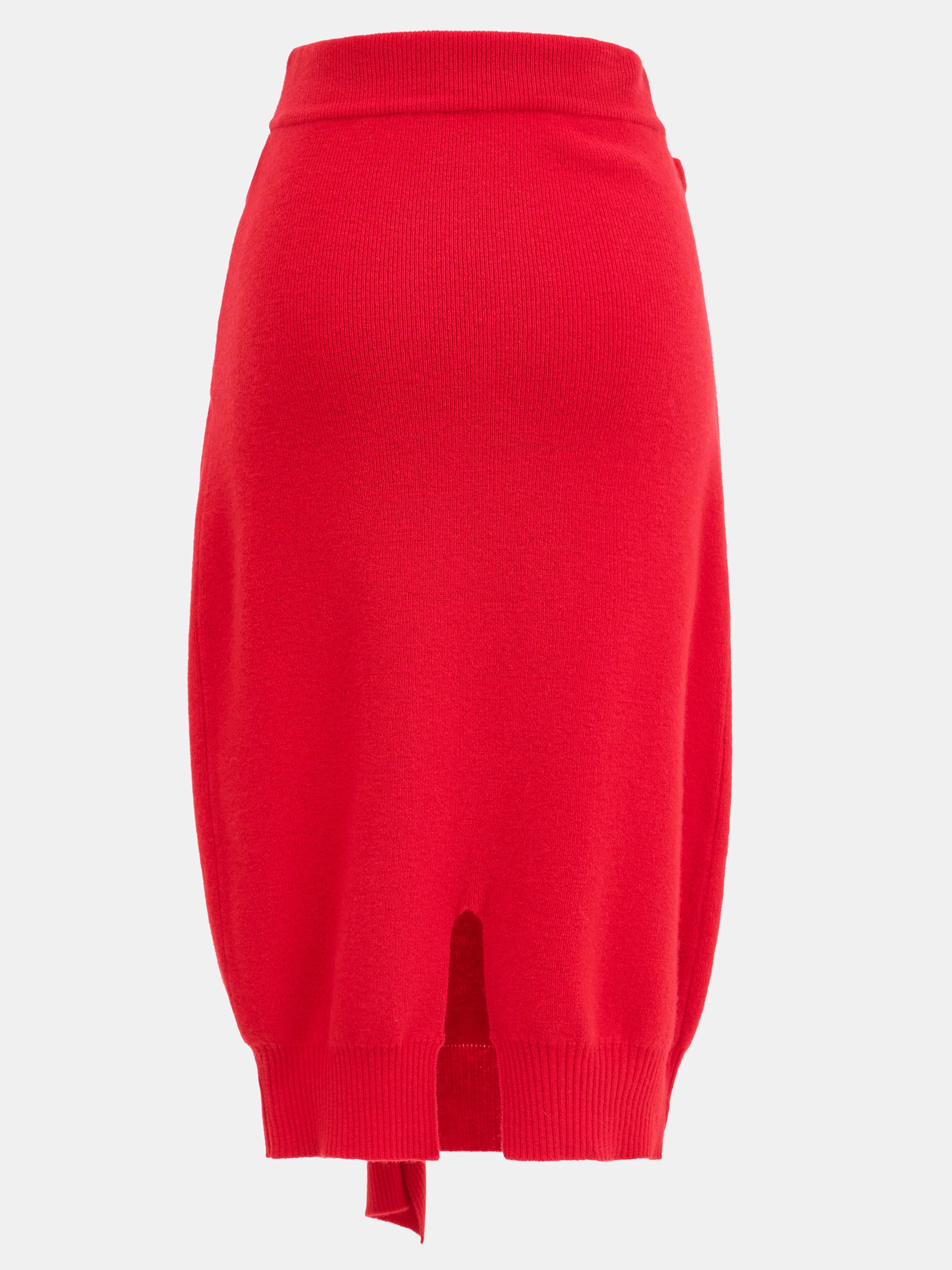 Tie-Front Knit Skirt, Red