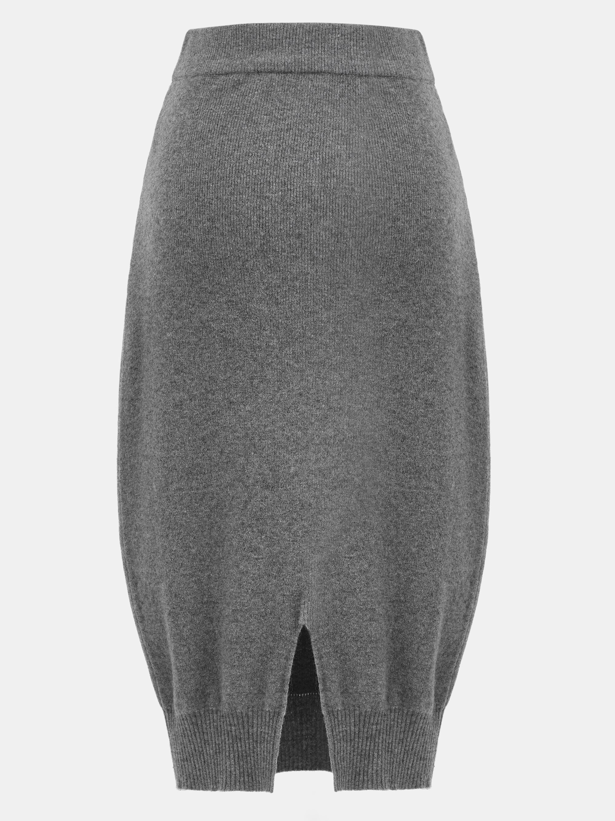 Tie-Front Knit Skirt, Grey