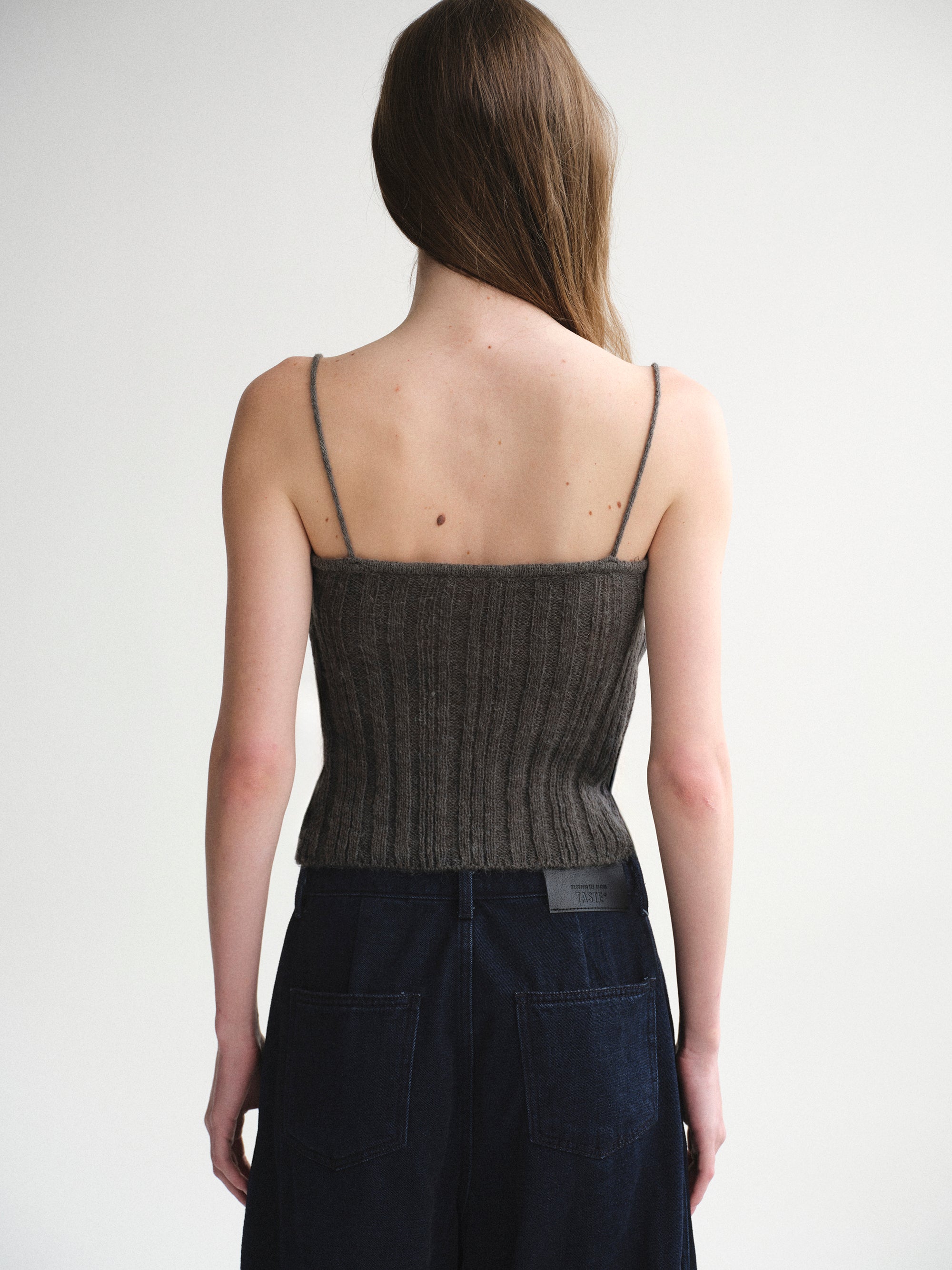 Twist Knitted Top, Charcoal