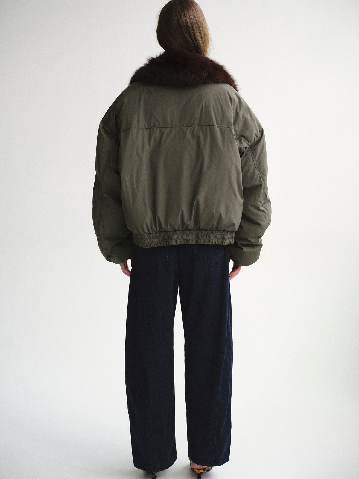 Dolla Fur Collar Down Jacket, Khaki