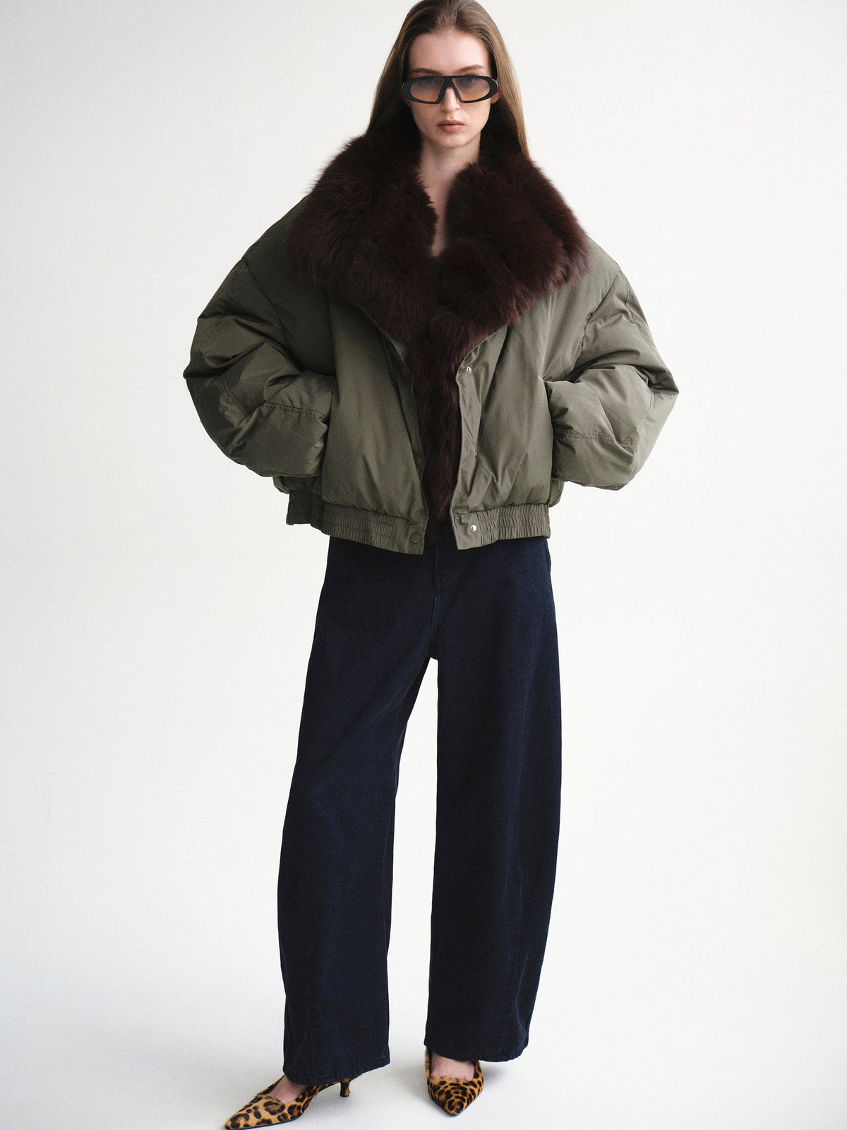Dolla Fur Collar Down Jacket, Khaki
