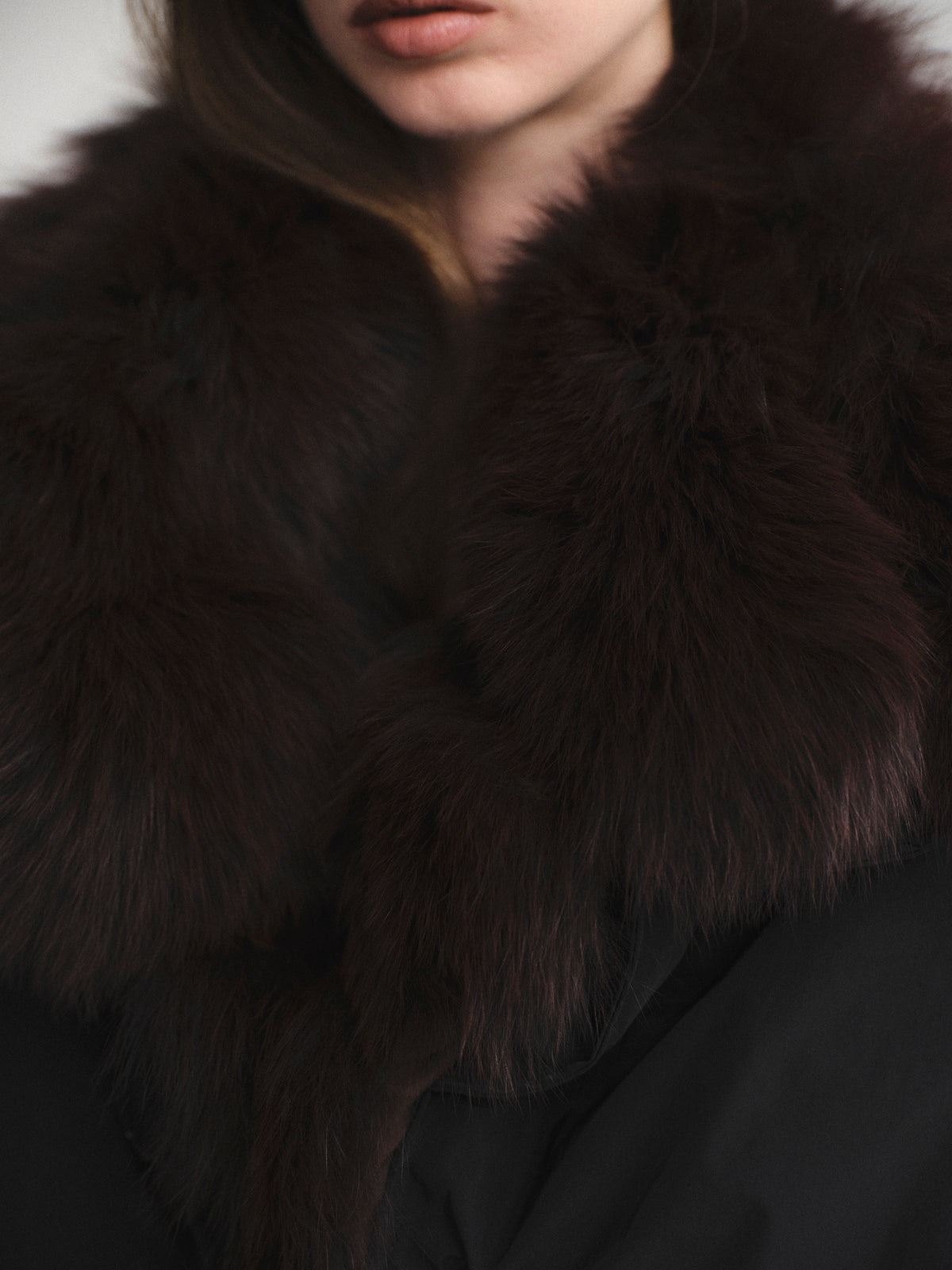 Dolla Fur Collar Down Jacket, Black