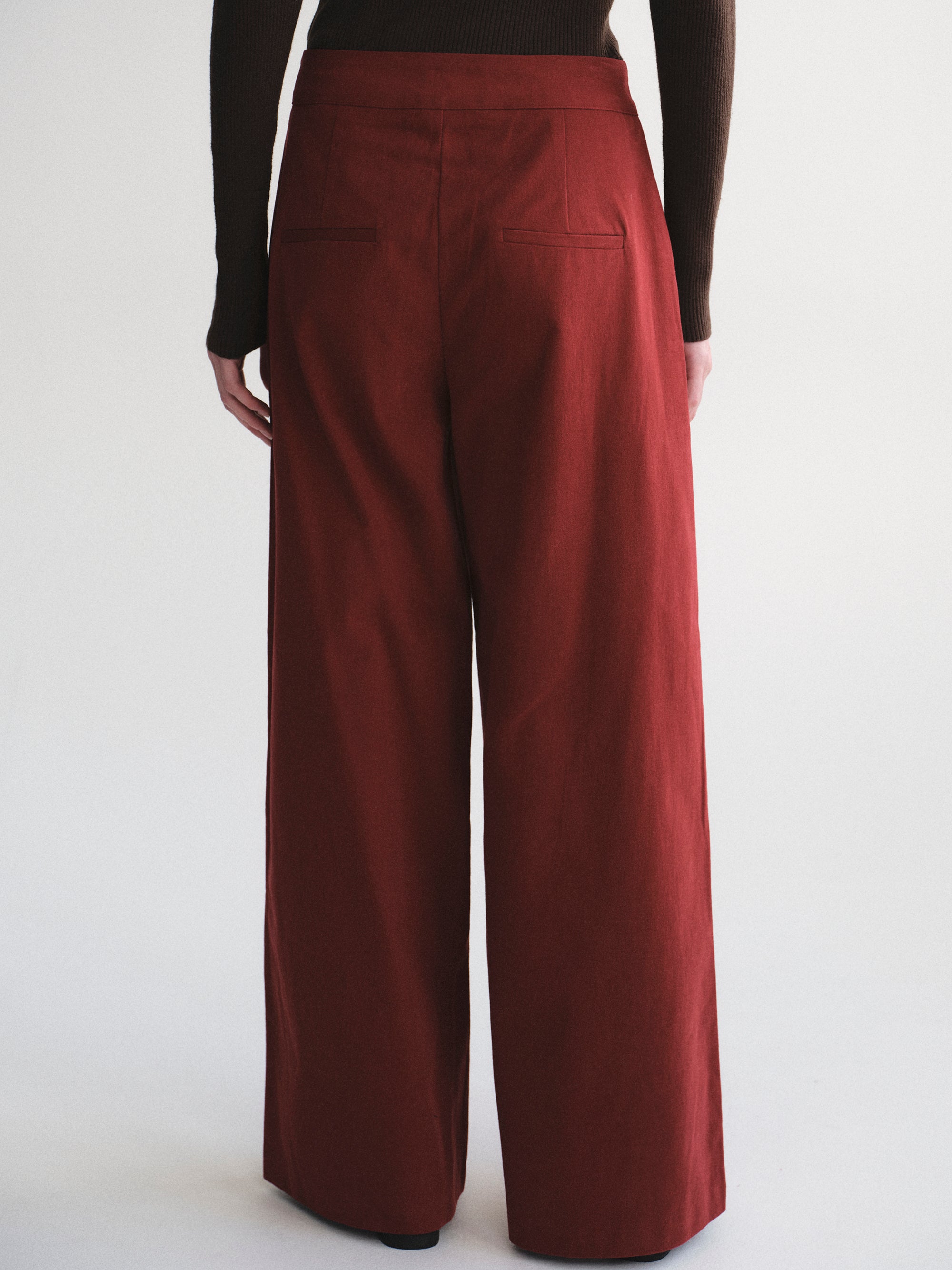 Wide-Leg Corduroy Pants, Red