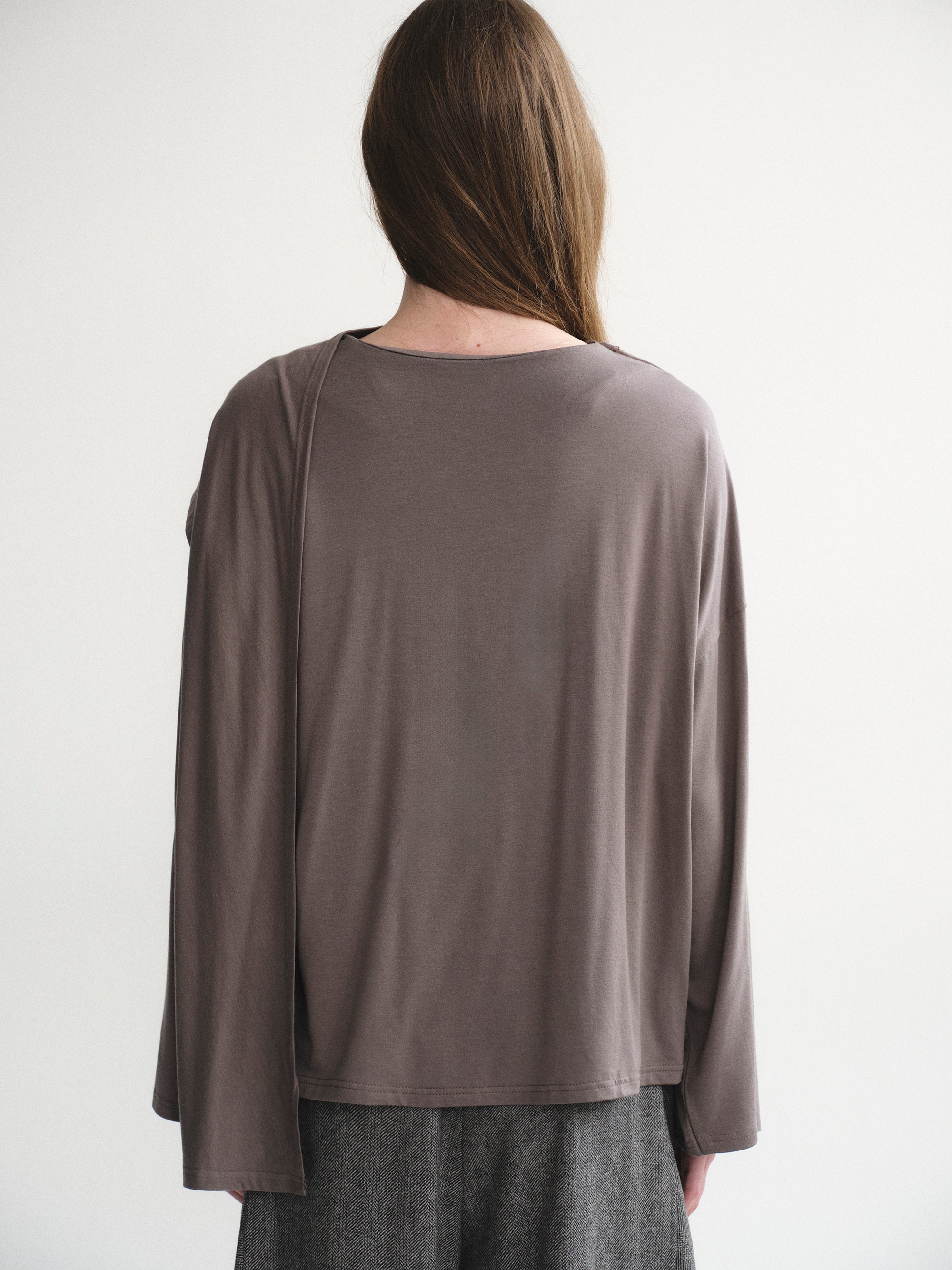 Scarf Detail T-Shirt, Graphite