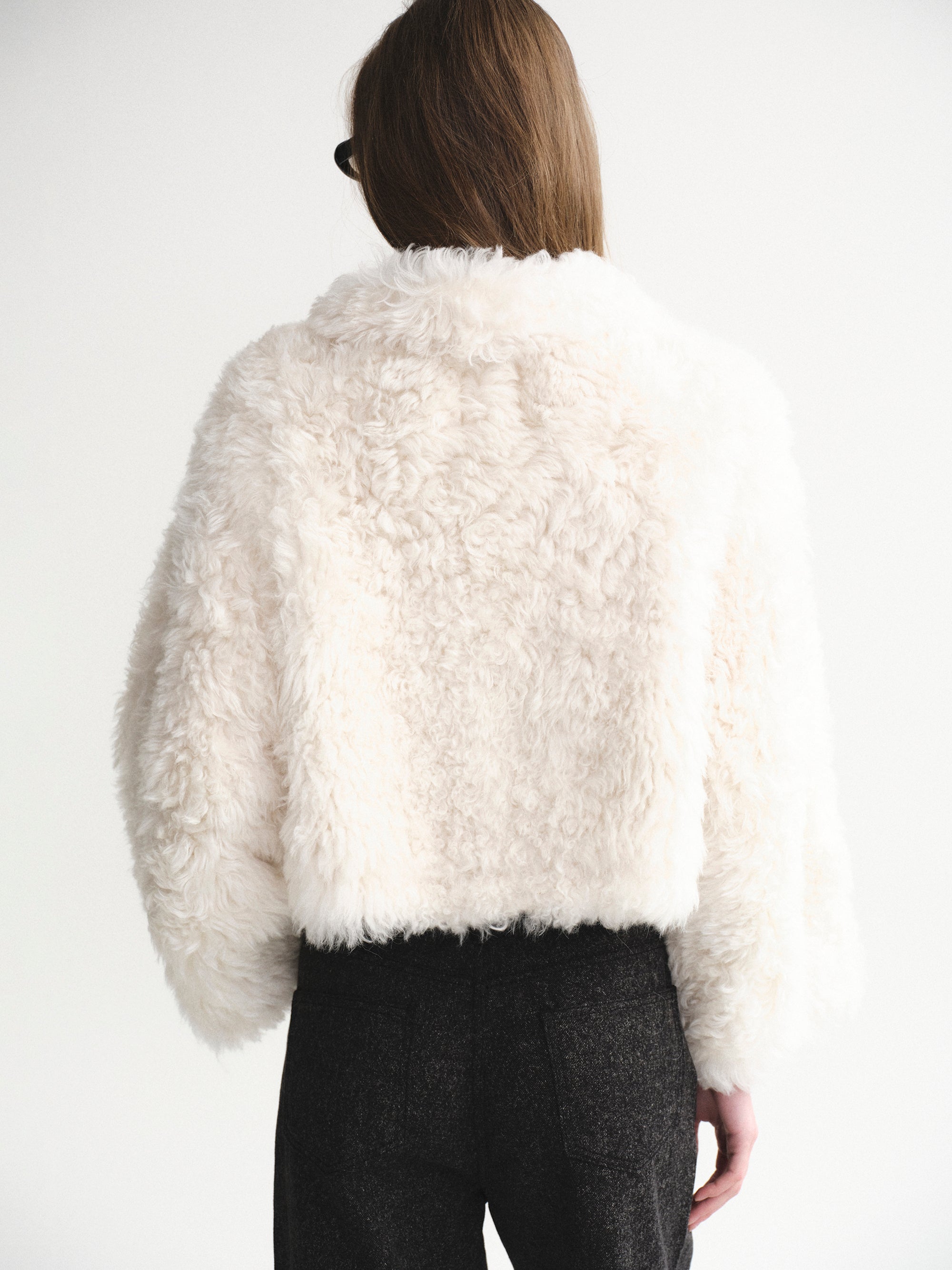 Baby Shearling Jacket, Ivory