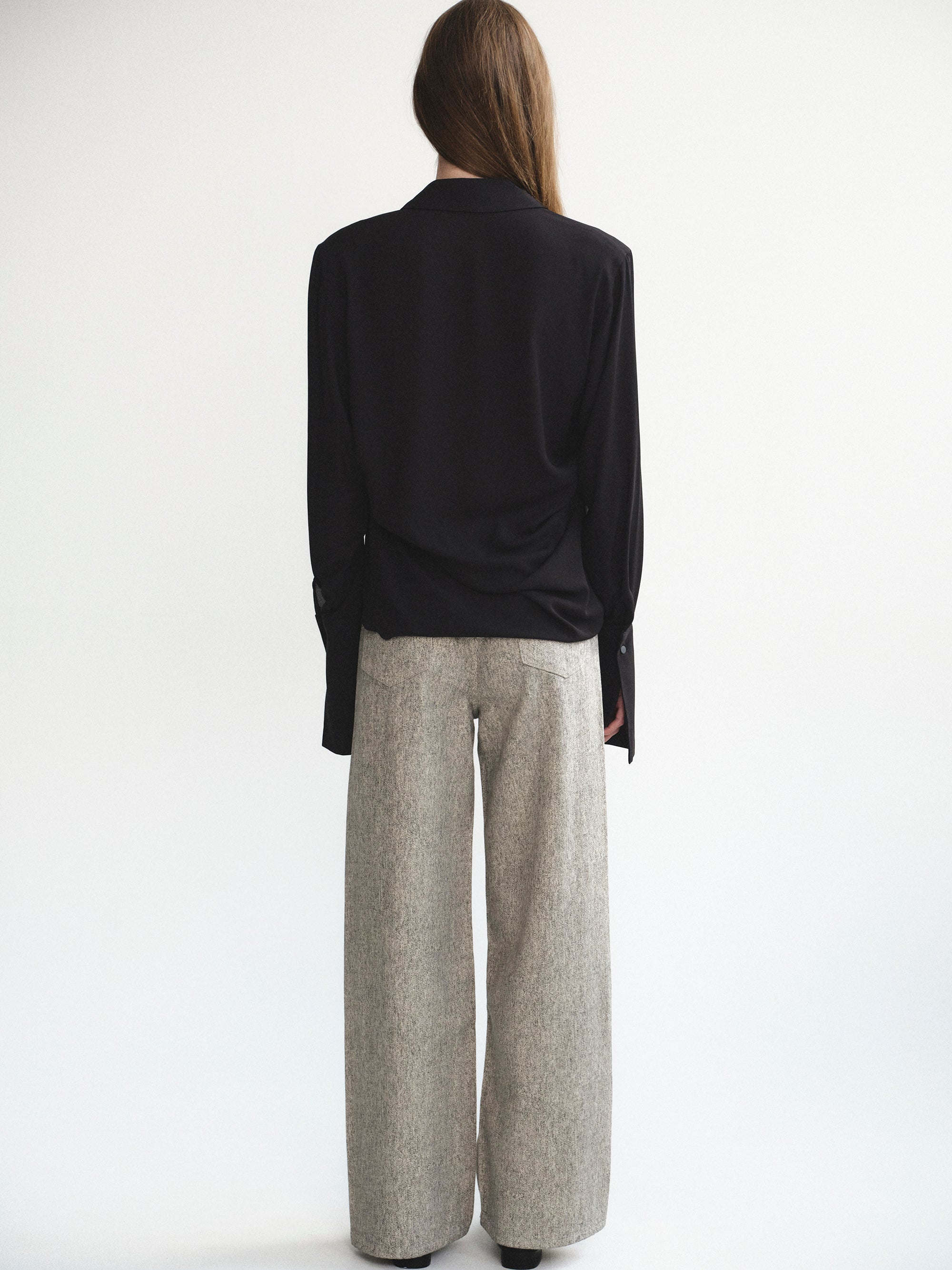 Heathered Loose Jeans, Beige