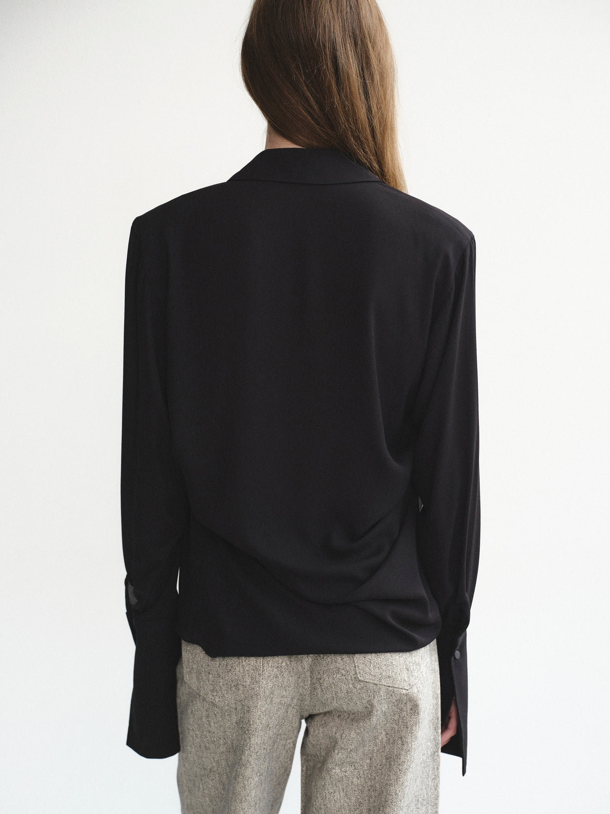 Karlsen Draped Shirt, Black