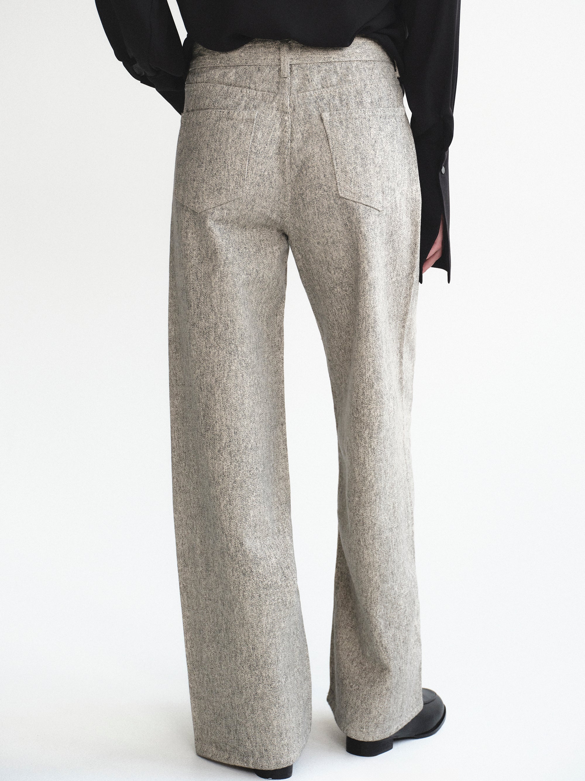 Heathered Loose Jeans, Beige