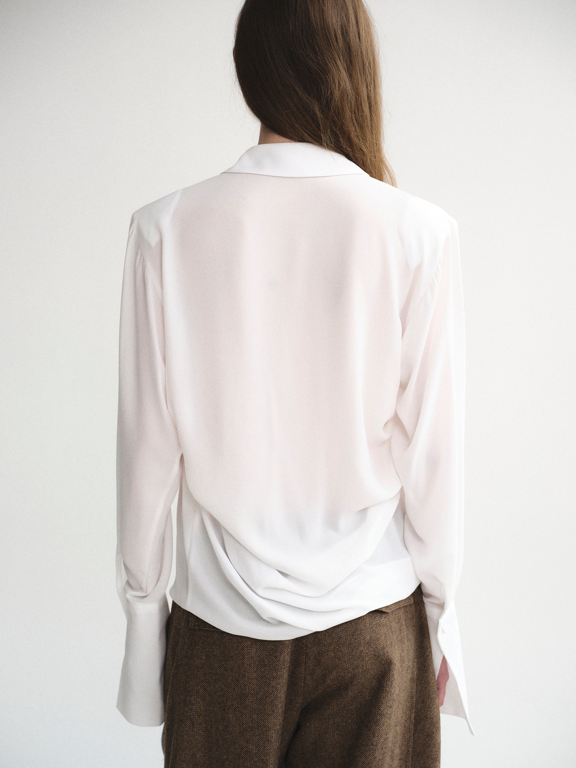 Draped Shirt, White