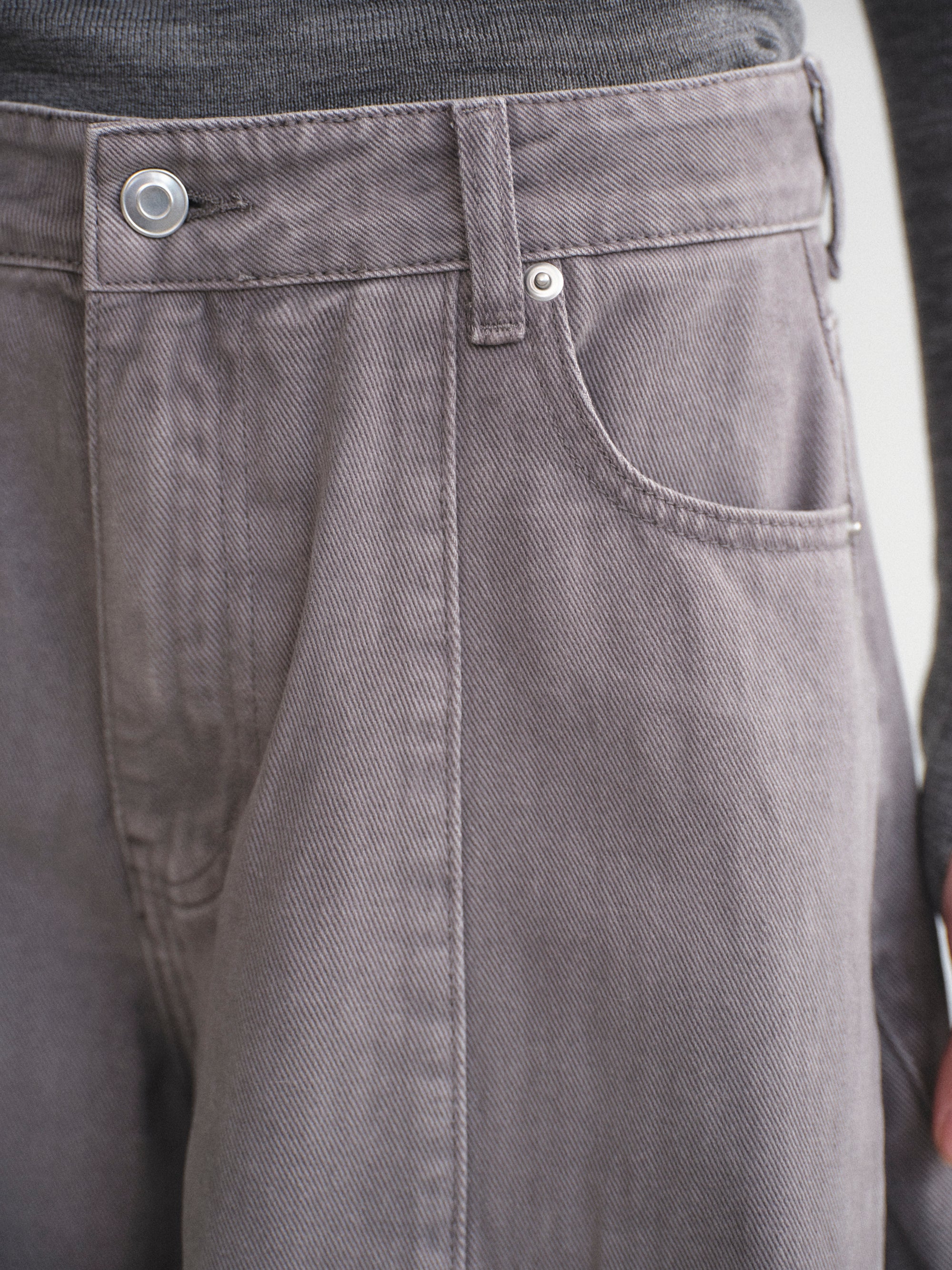 Wide Paneled Jeans, Grey