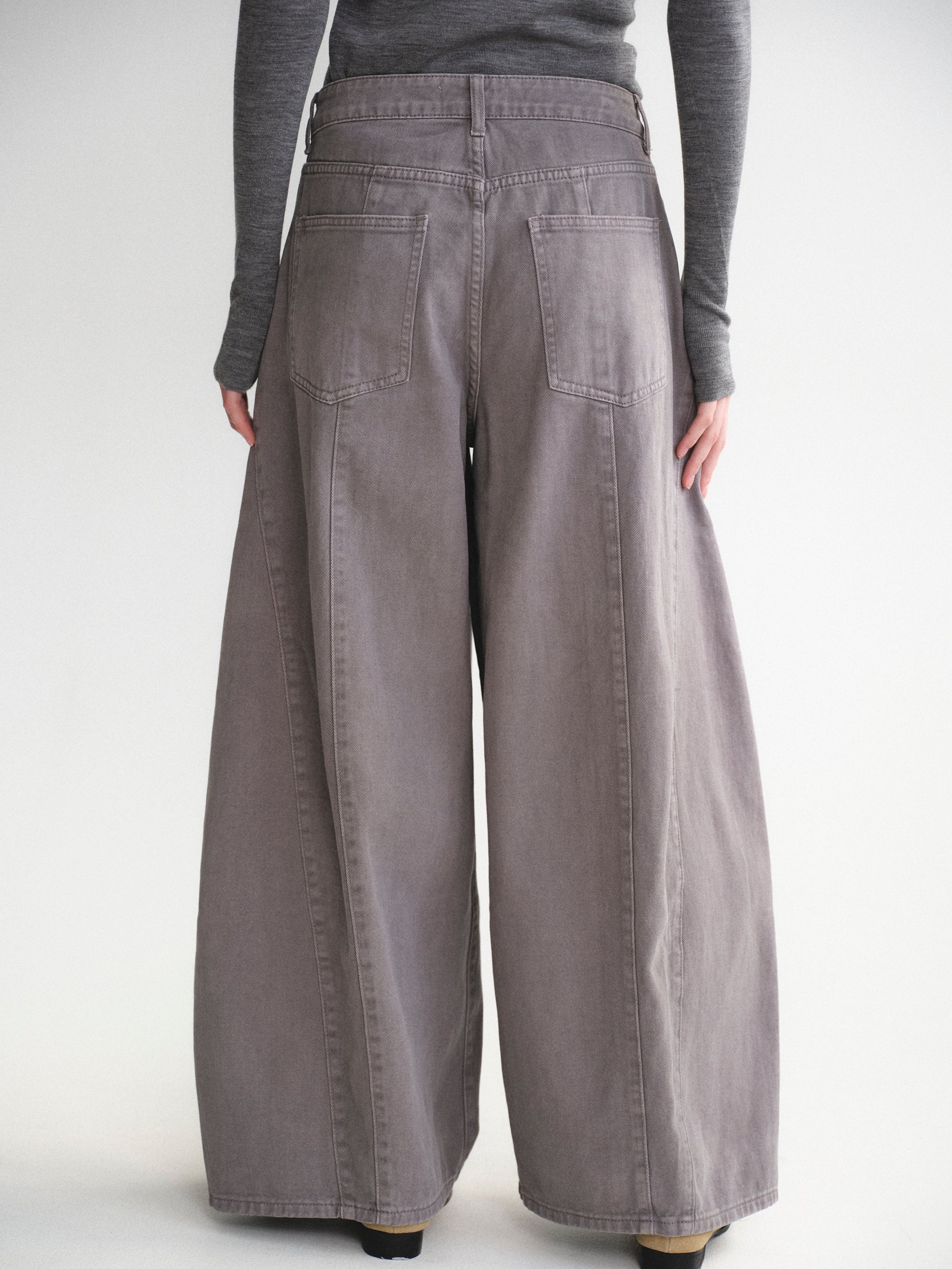 Wide Paneled Jeans, Grey