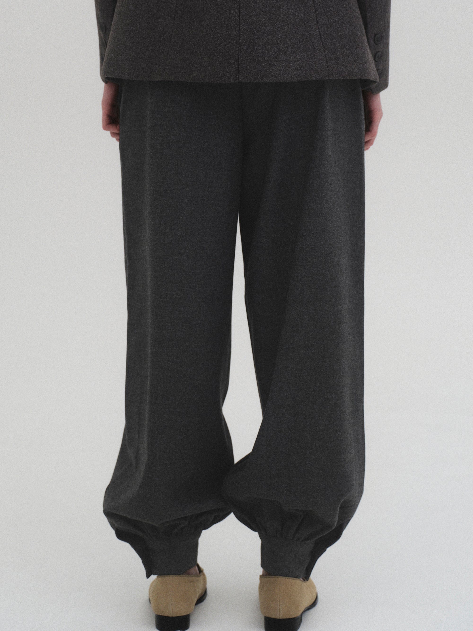 Tailored Balloon Pants, Charcoal