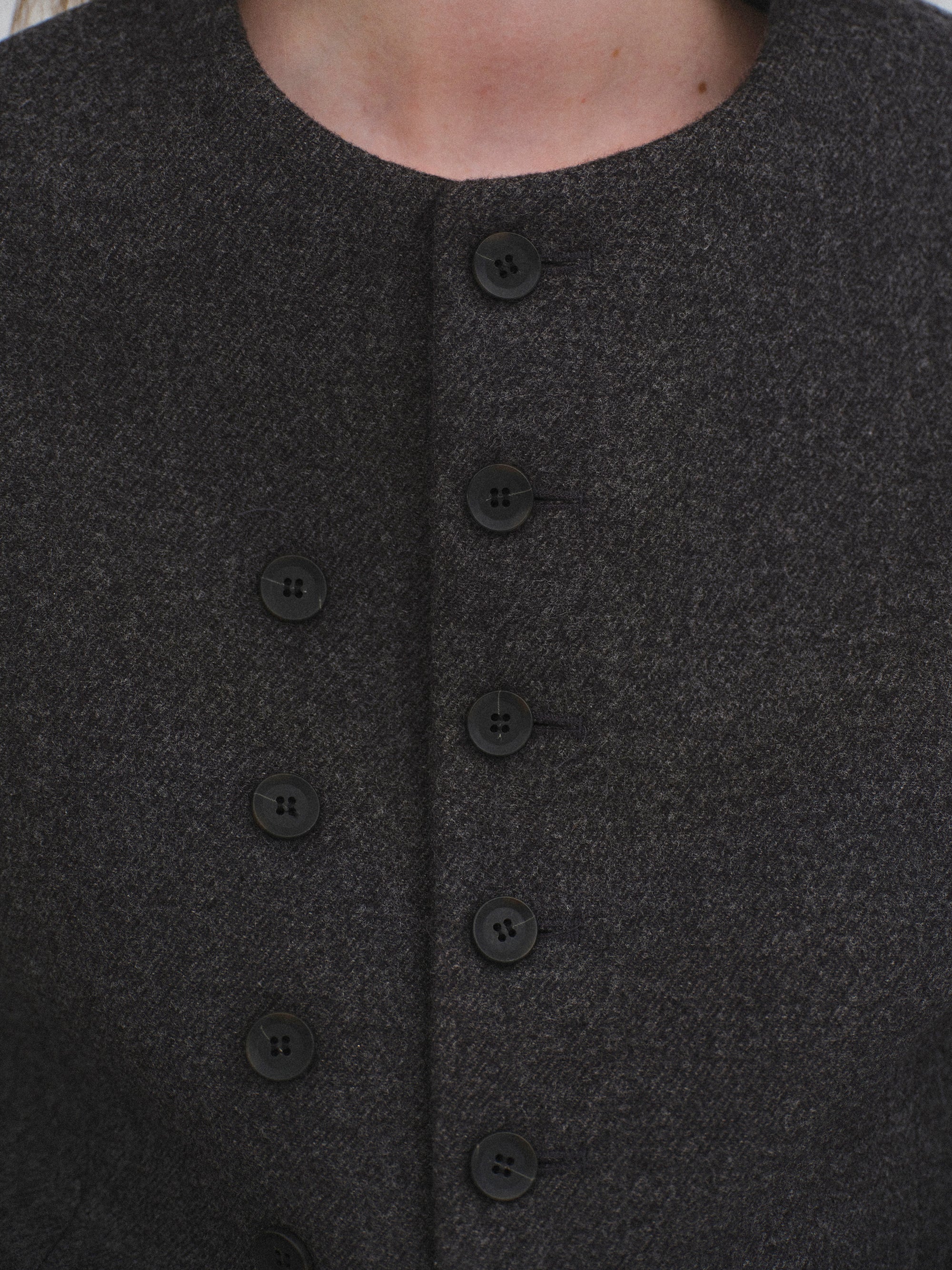Double Breasted Hourglass Jacket, Charcoal
