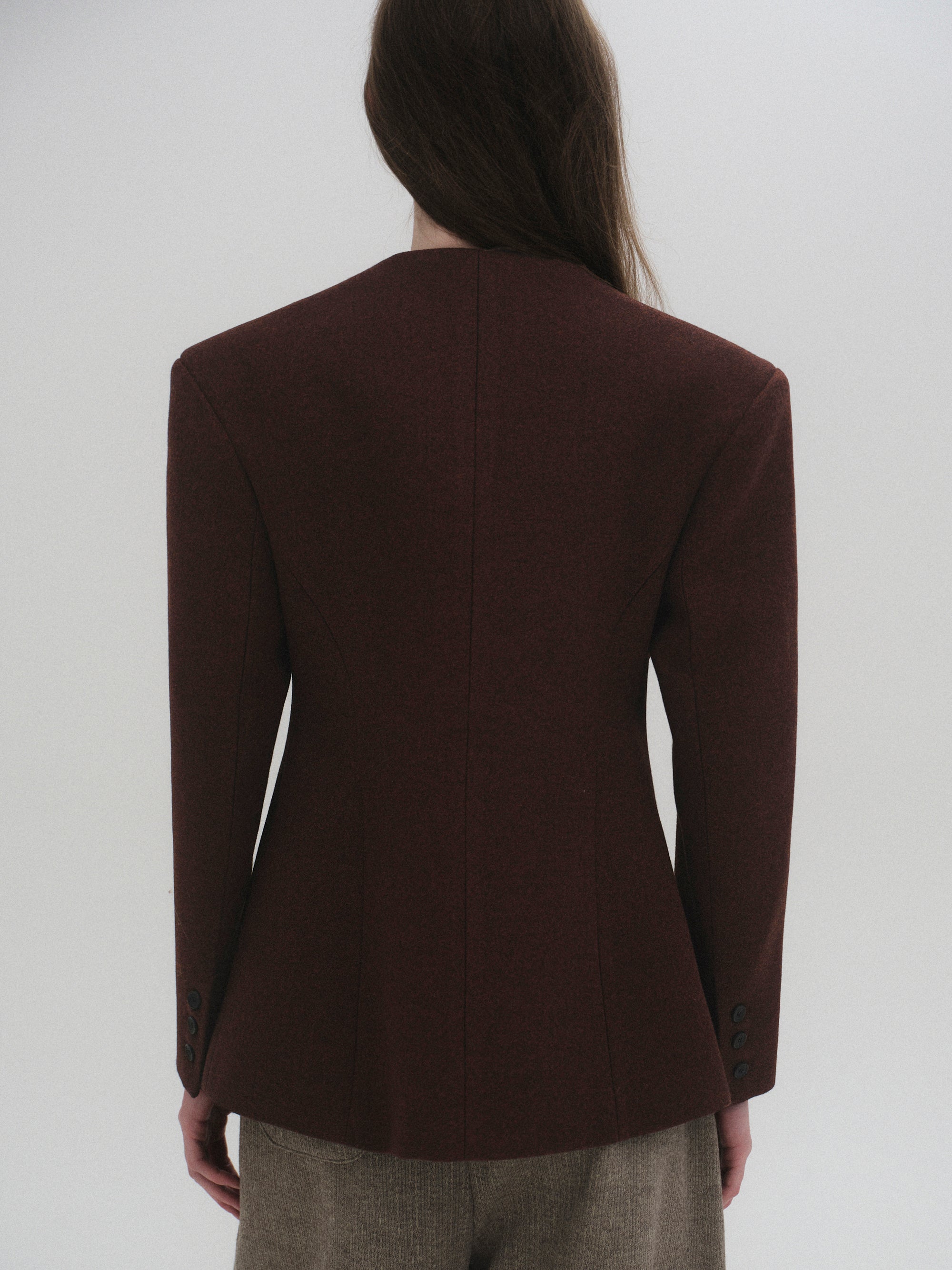 Double Breasted Hourglass Jacket, Brown