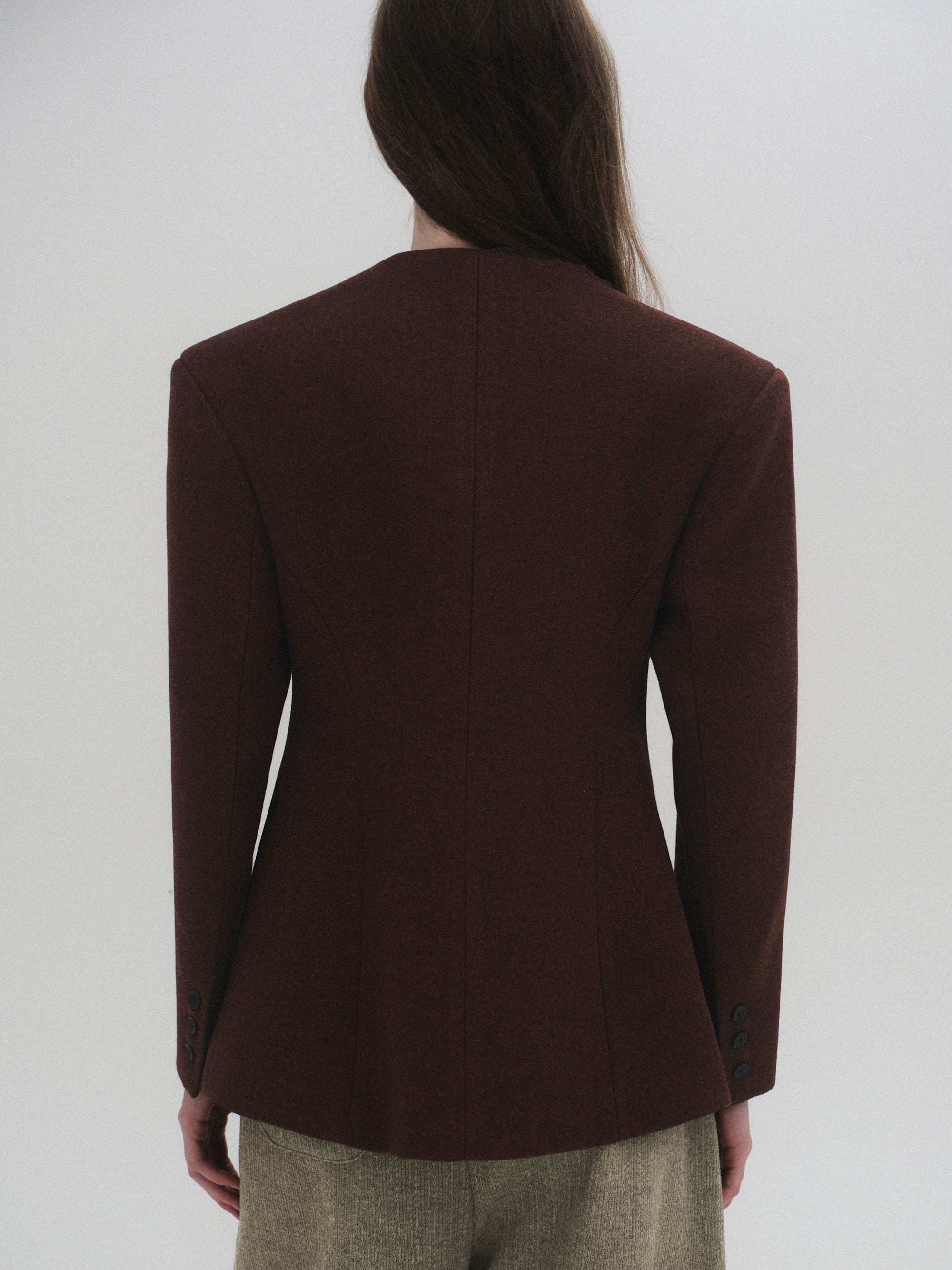 Double Breasted Hourglass Jacket, Brown