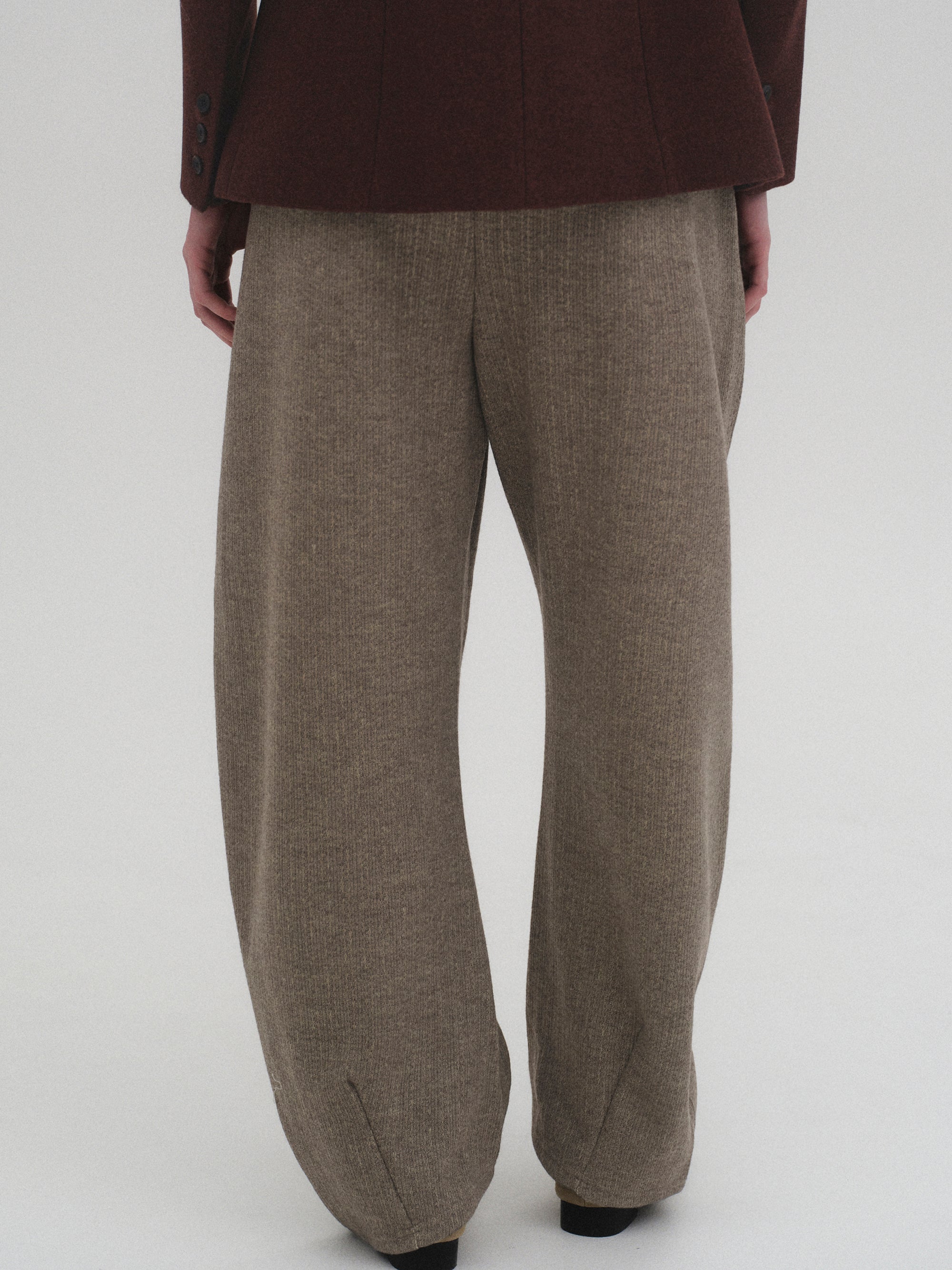 Drawstring Knitted Pants, Taupe