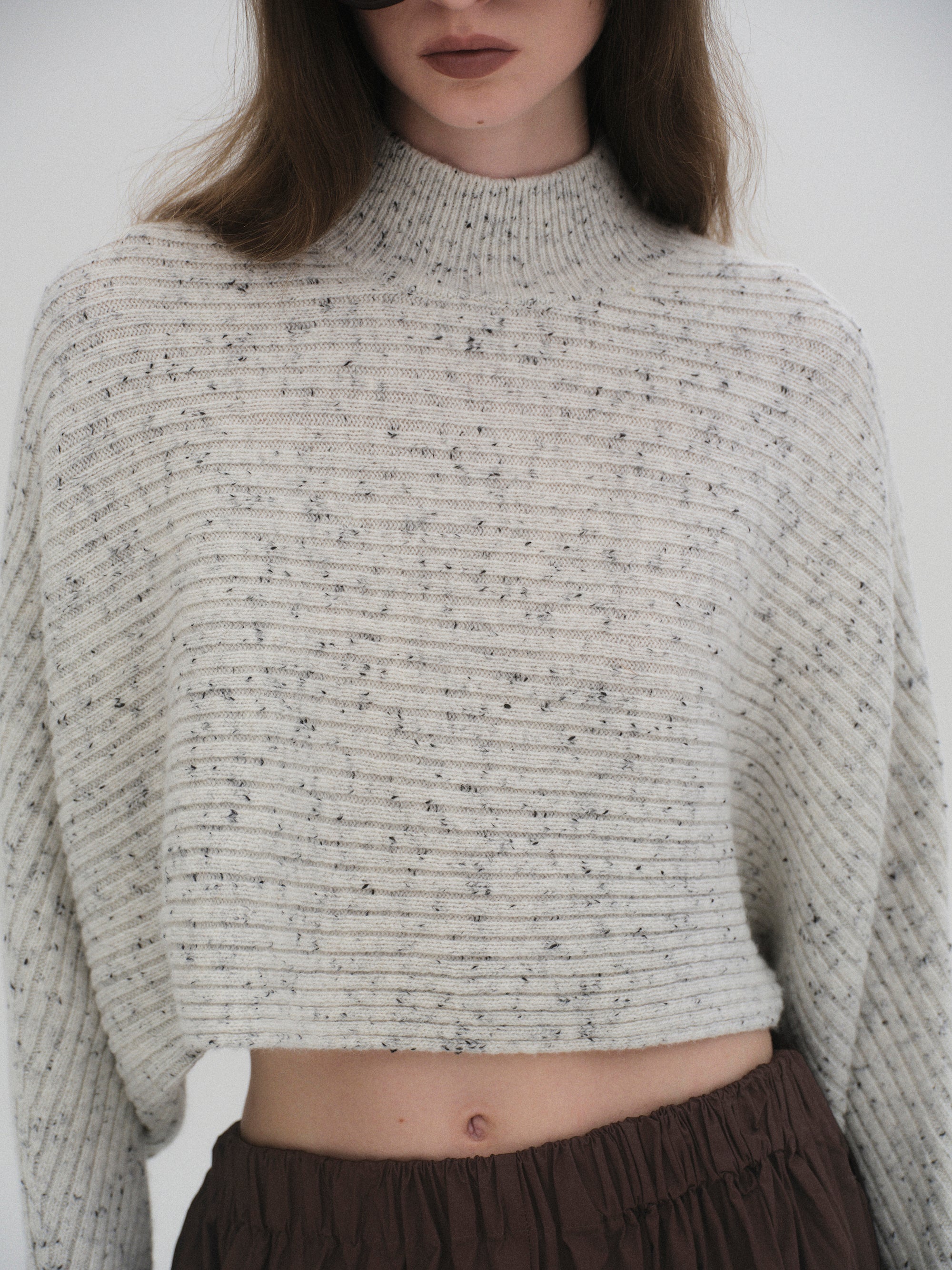 Wool Blend Balloon Knit, Oat