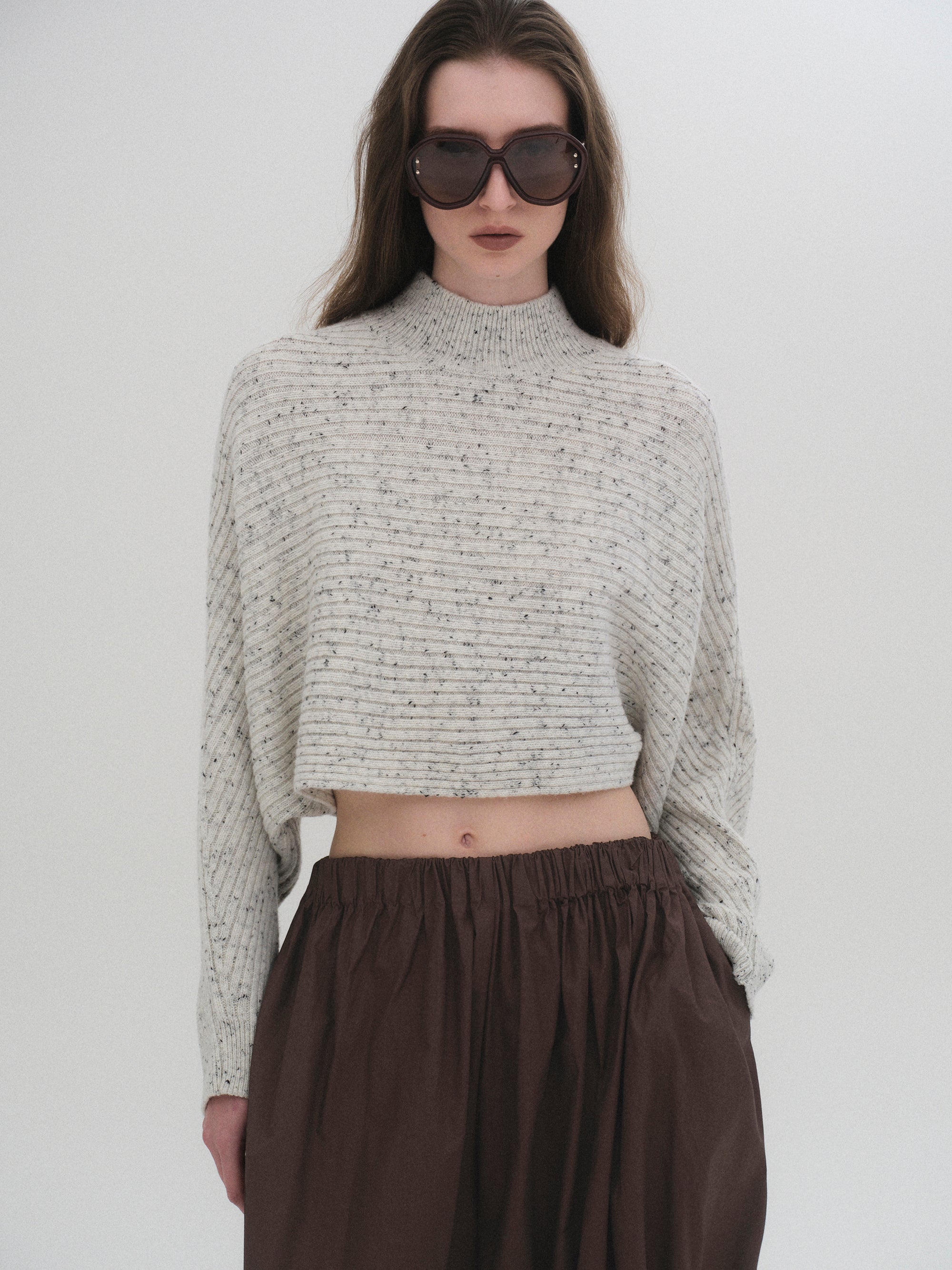 Wool Blend Balloon Knit, Oat