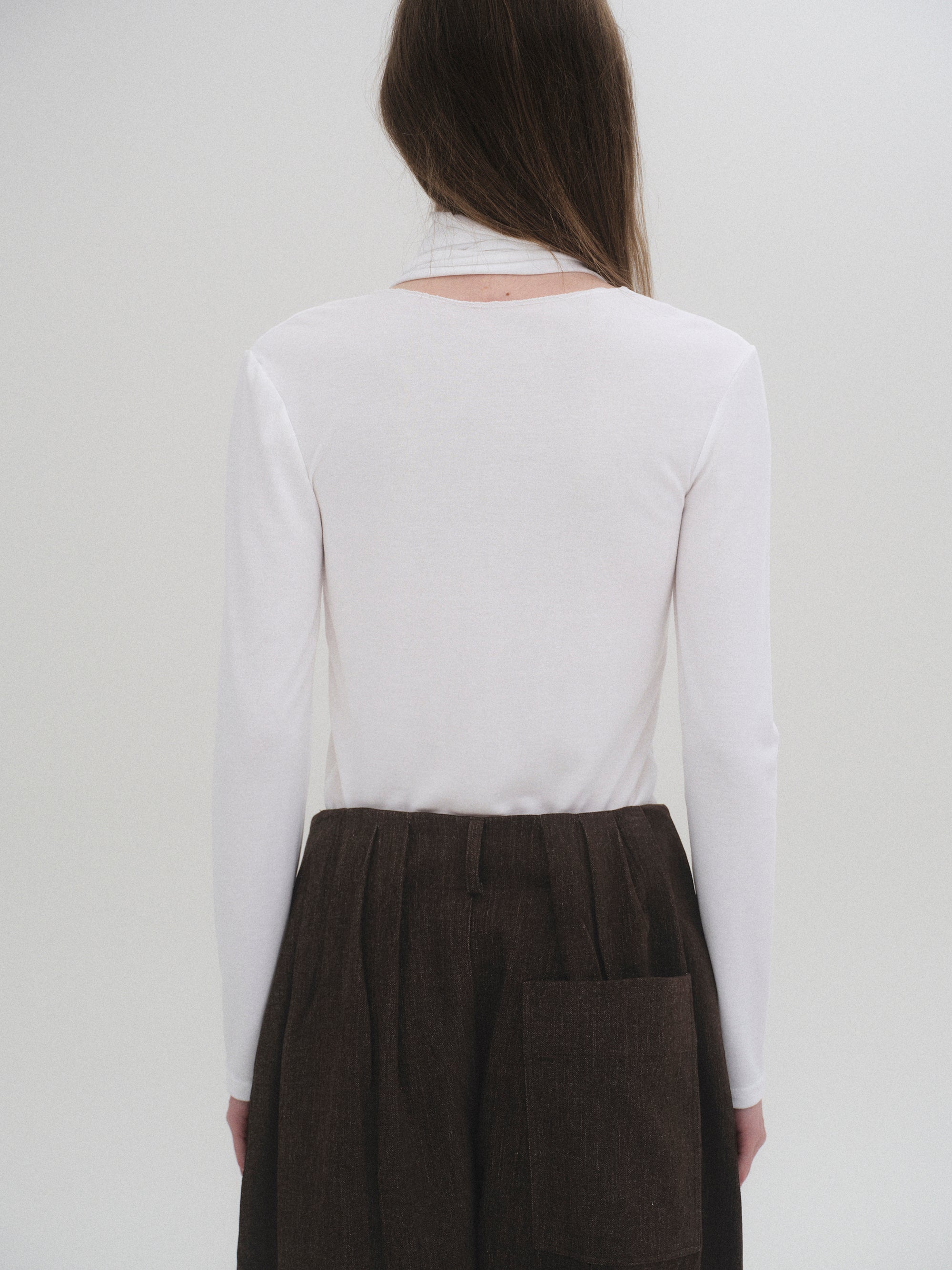 Bias Scarf Top, White