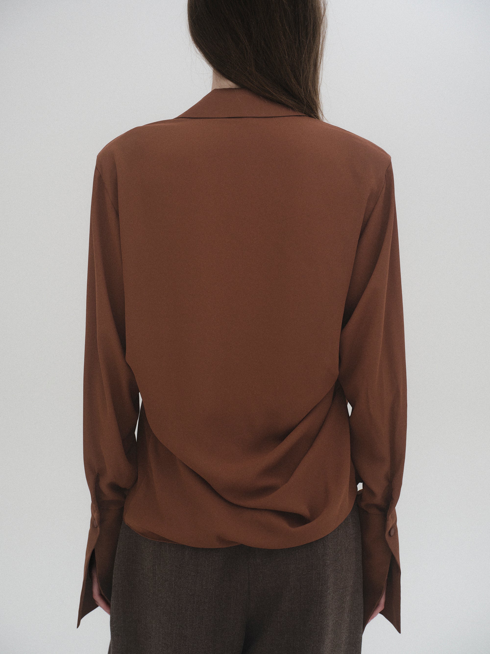 Draped Shirt, Brown