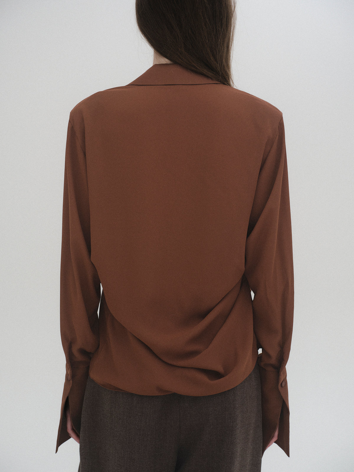 Karlsen Draped Shirt, Brown
