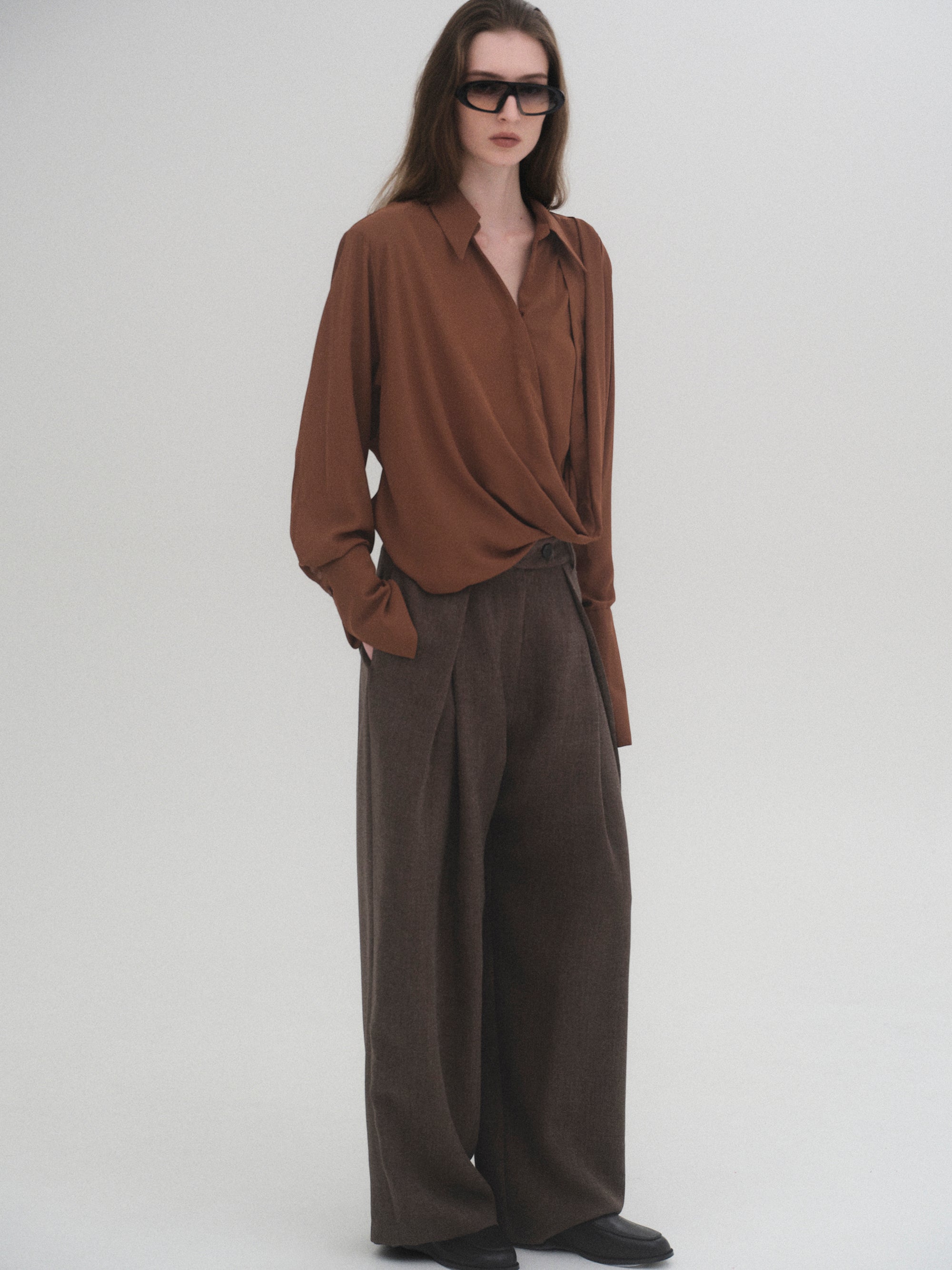 Tucked Trousers, Brown