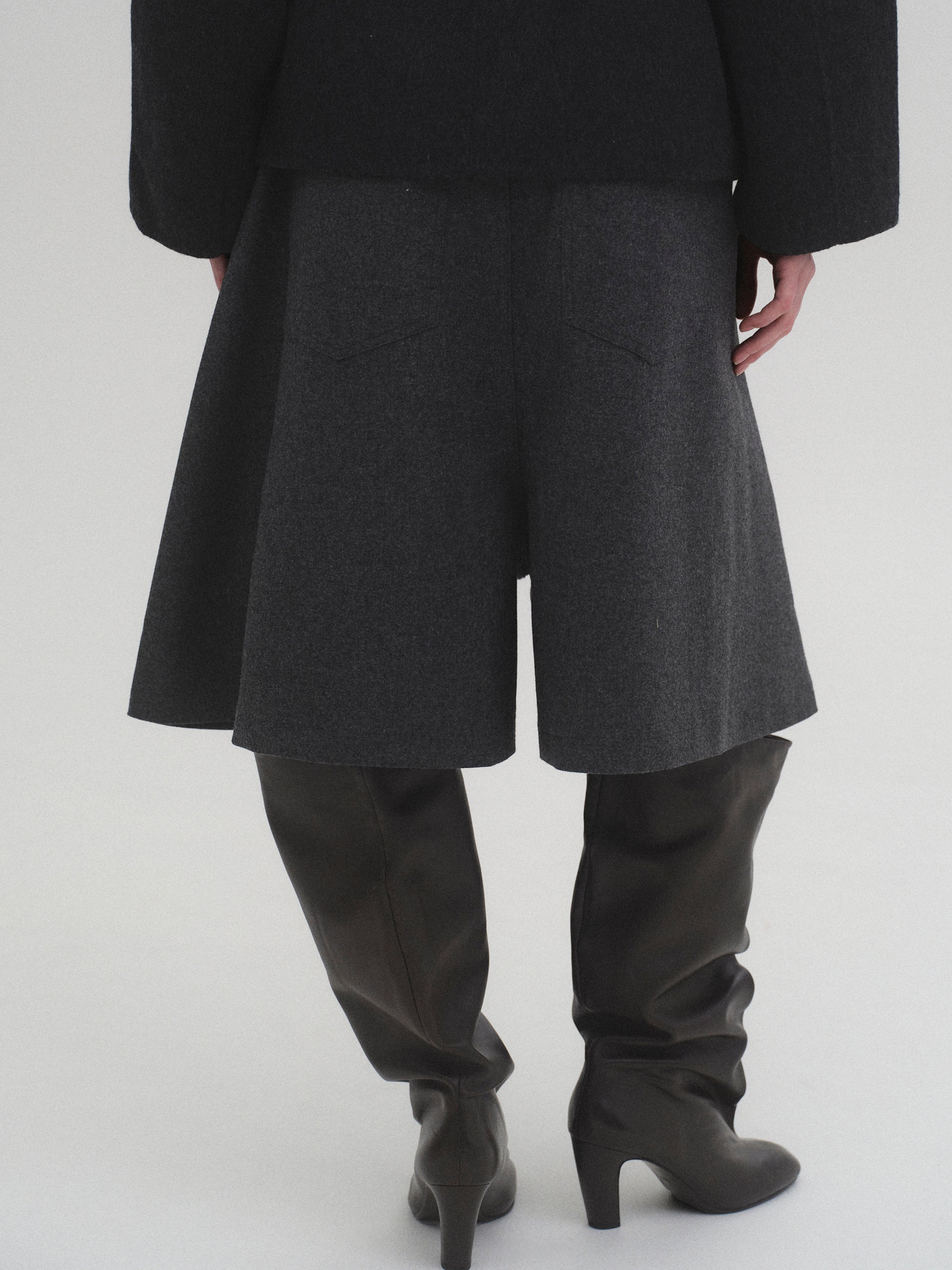 Wide Bermuda Shorts, Charcoal