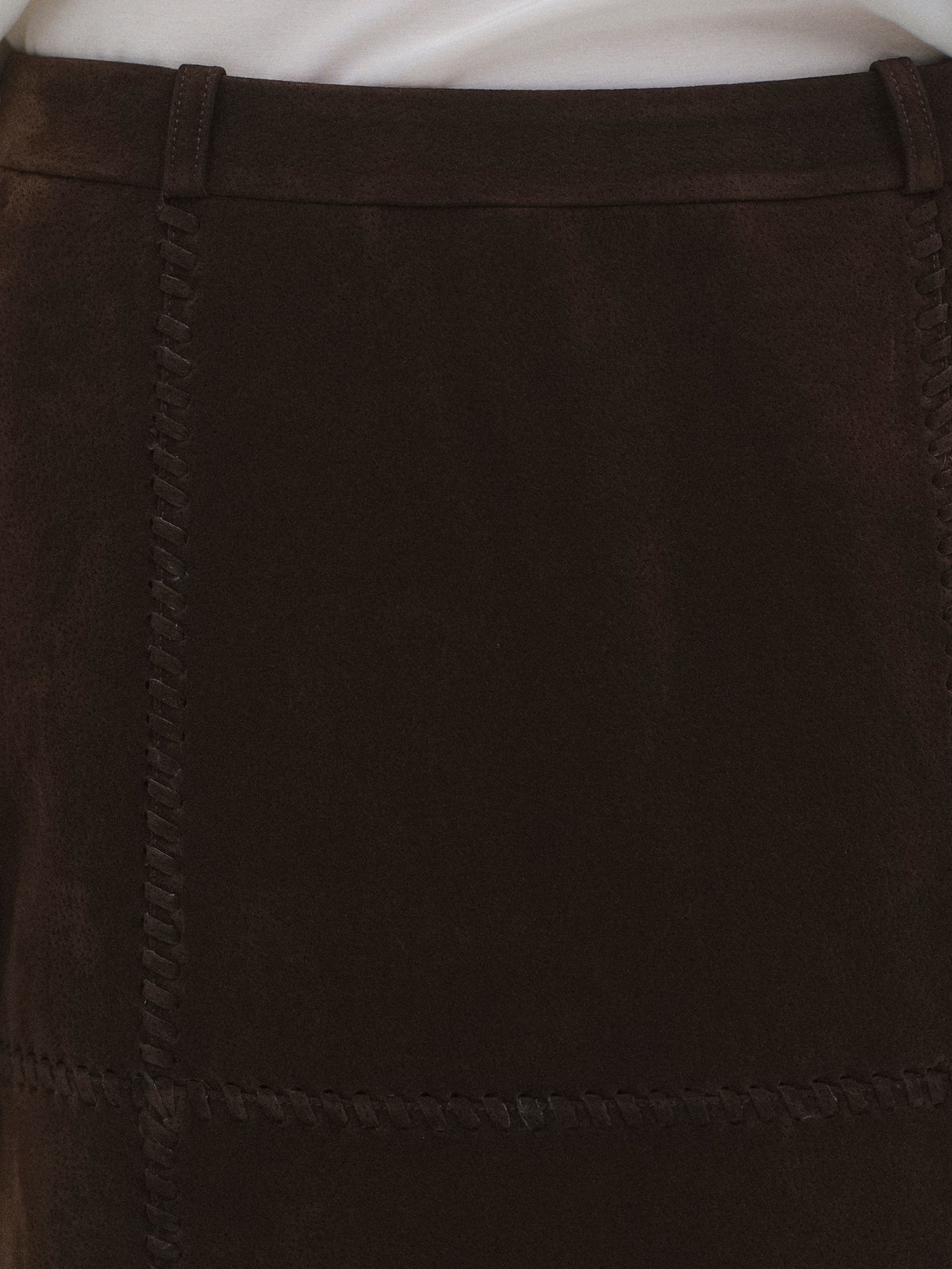 Idaho Suede Effect Midi Skirt, Brown