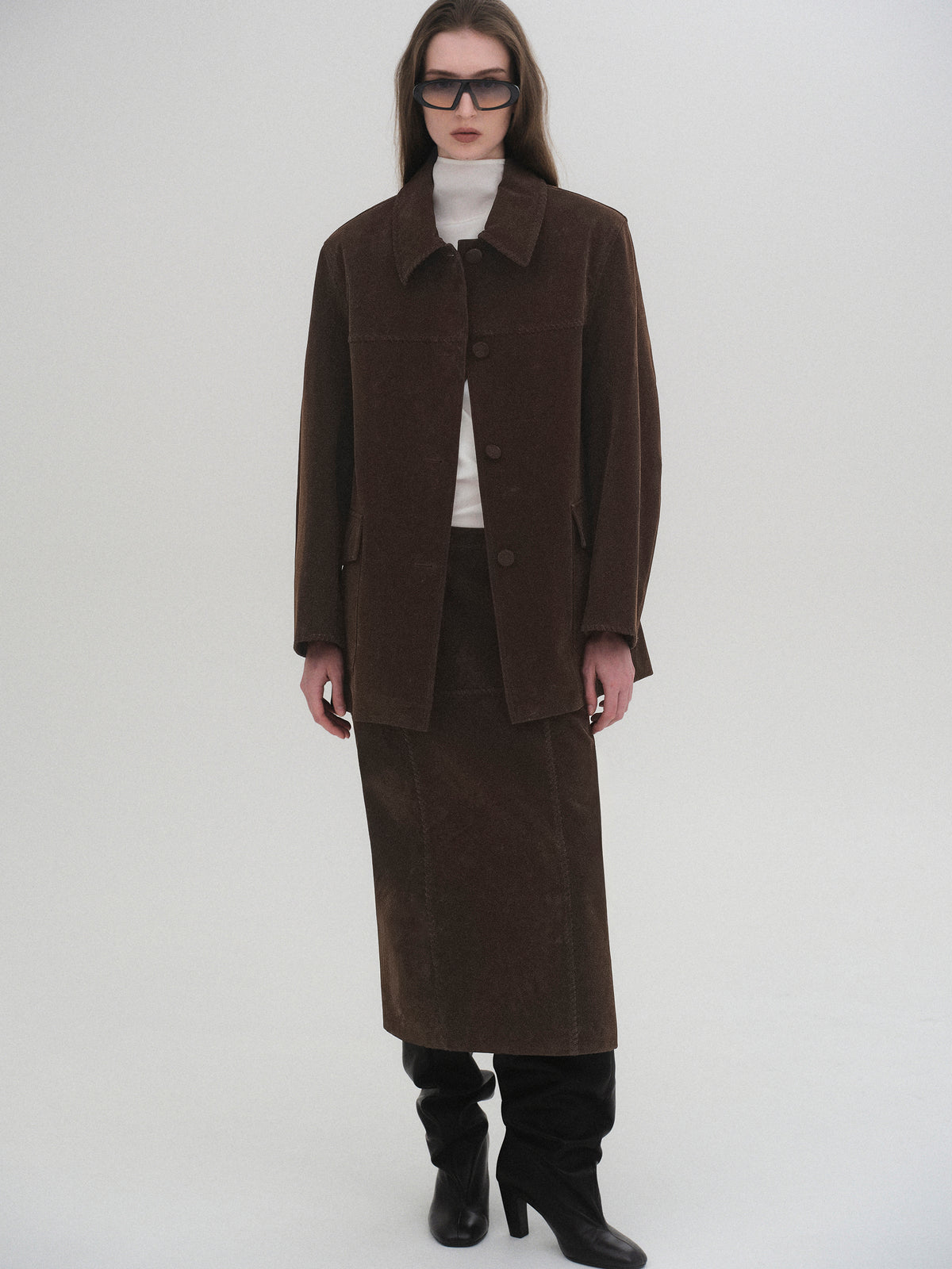 Idaho Suede Effect Jacket, Brown