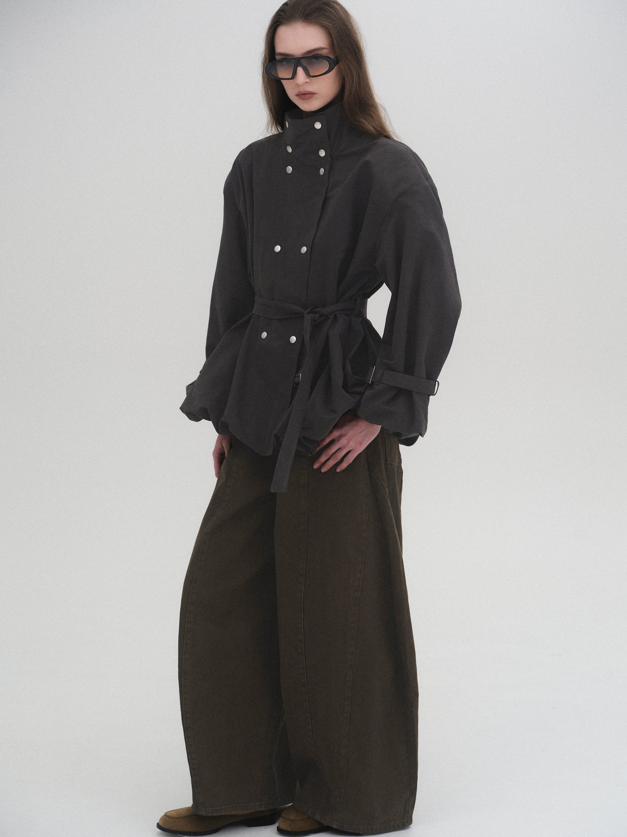 Wide Paneled Jeans, Brown