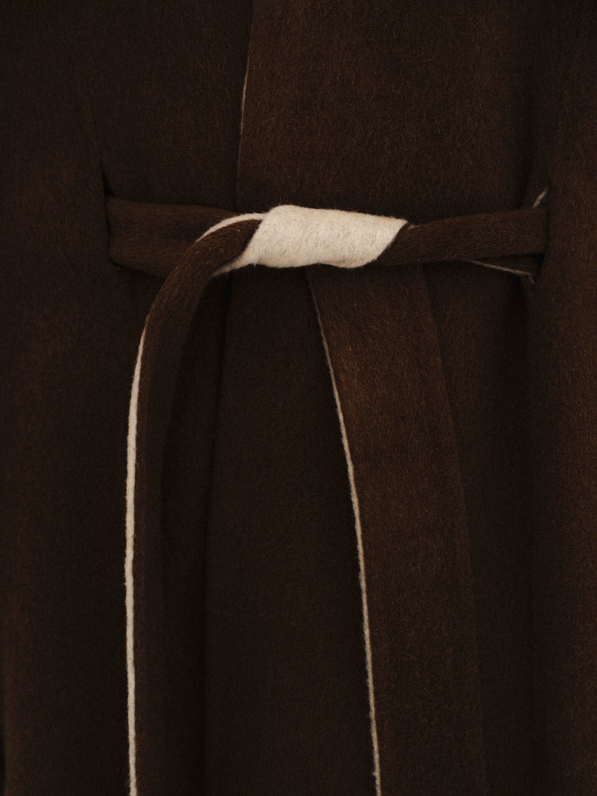 Wool Felt Cape Coat, Brown