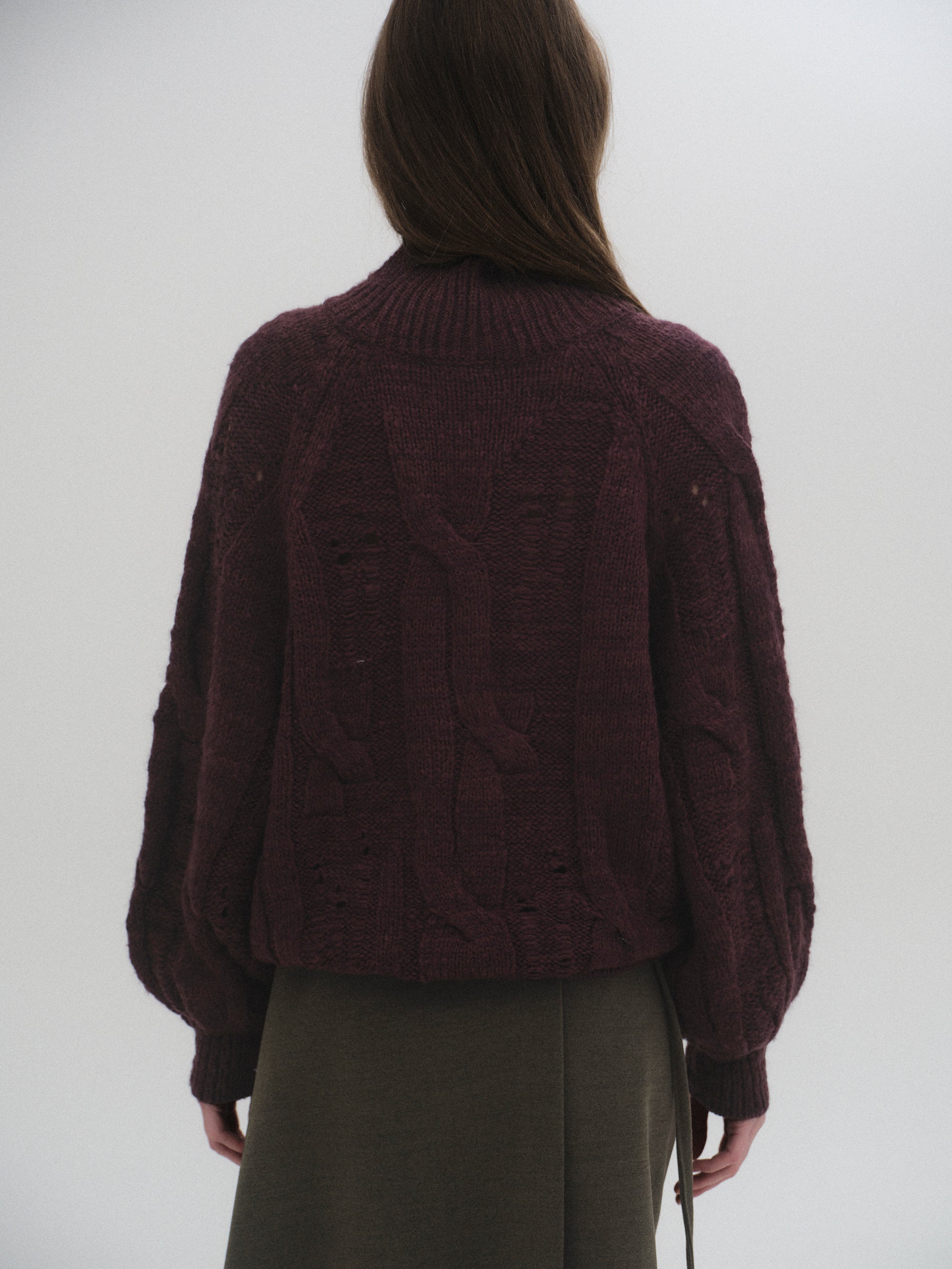 Chunky Turtleneck Knit, Purple