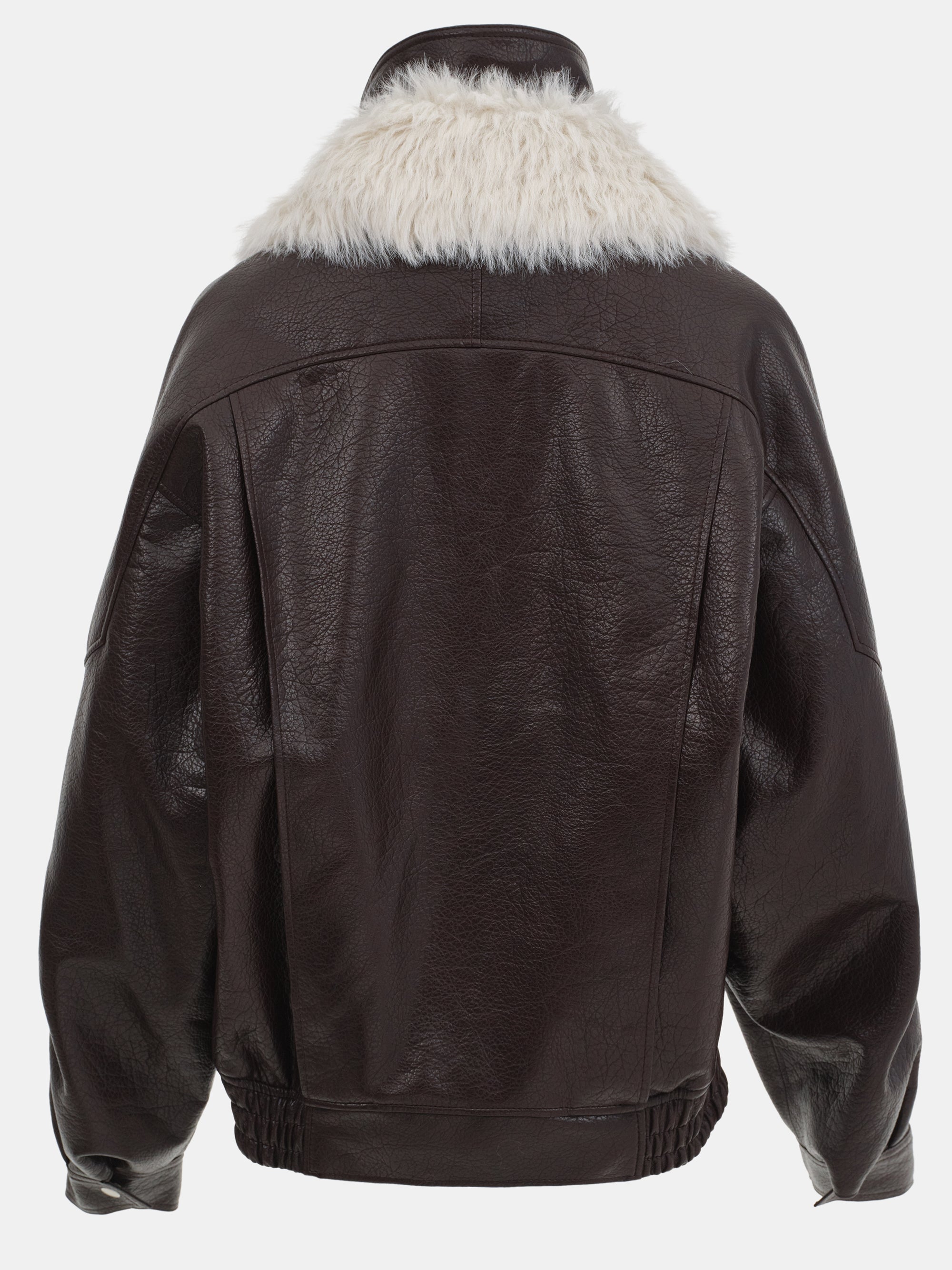 Padded Faux-Leather Jacket, Dark Brown
