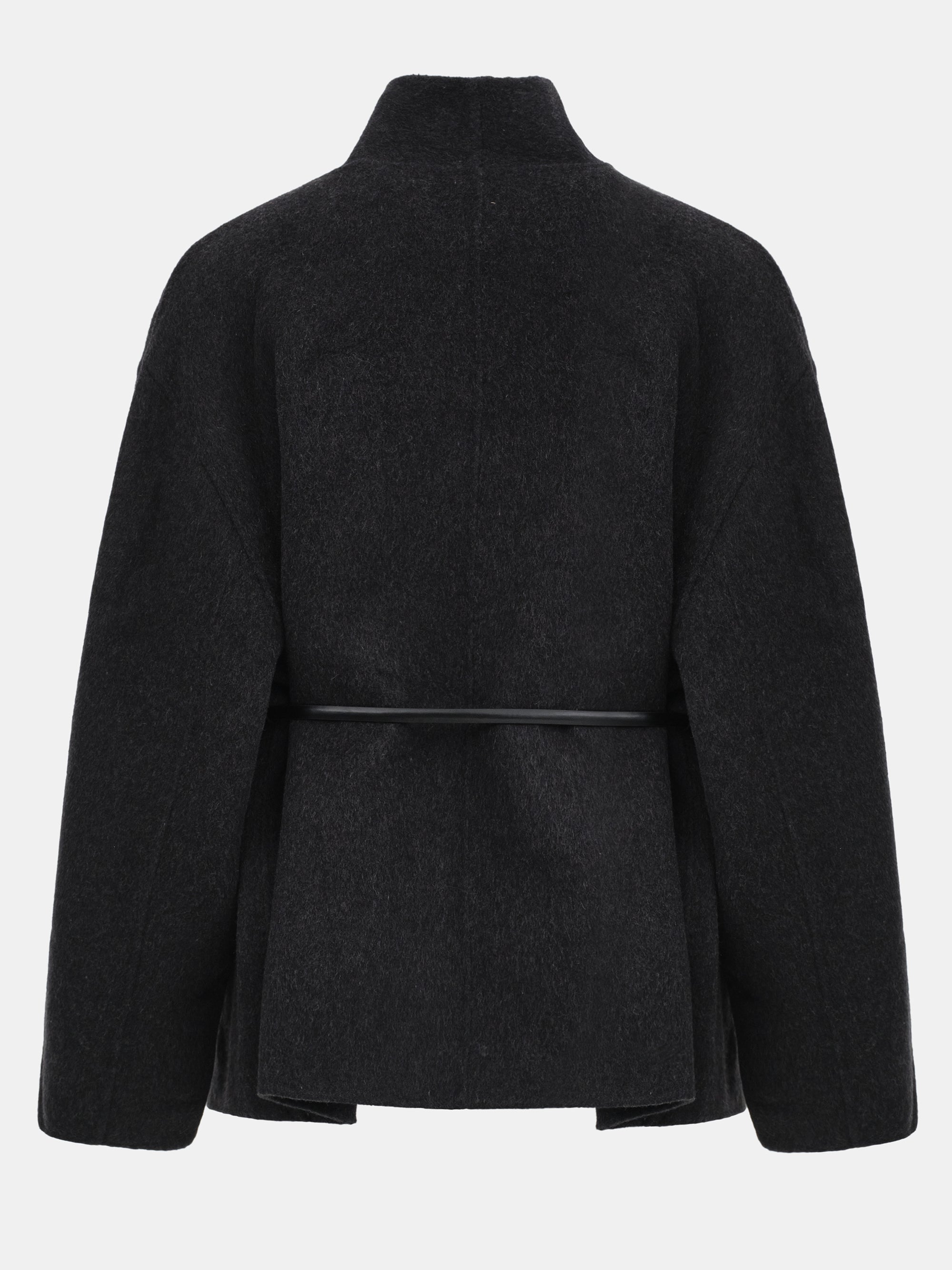 Wool Felt Cape Coat, Charcoal