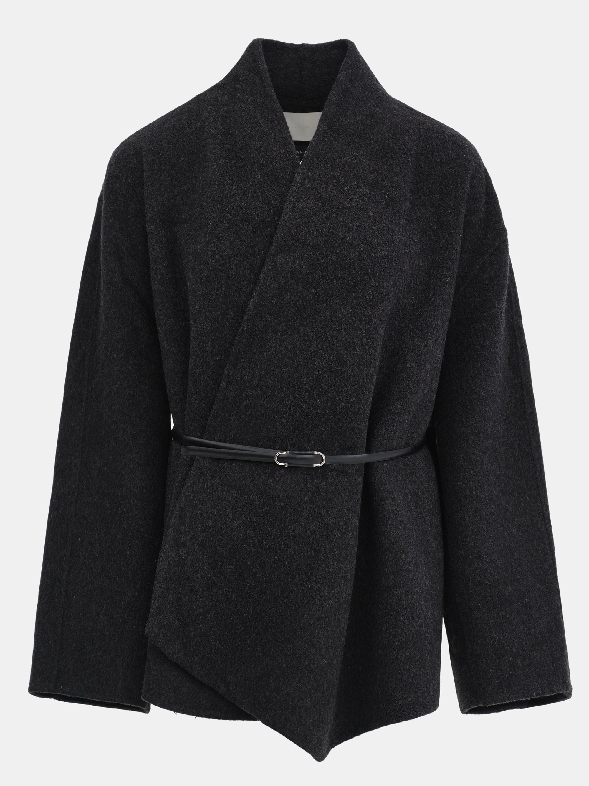 Wool Felt Cape Coat, Charcoal