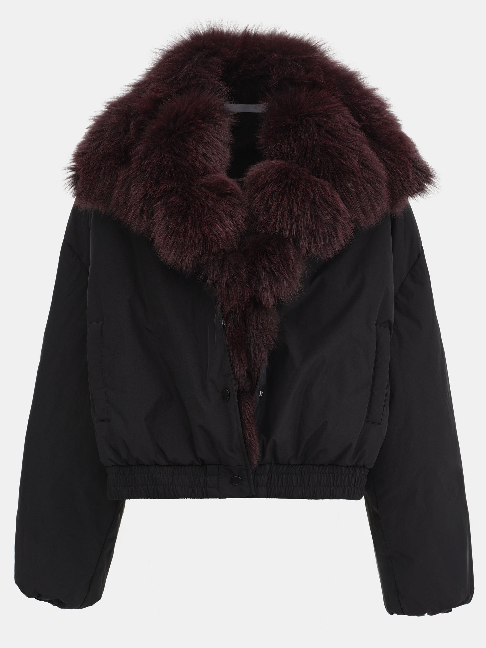 Fur Collar Down Jacket, Black