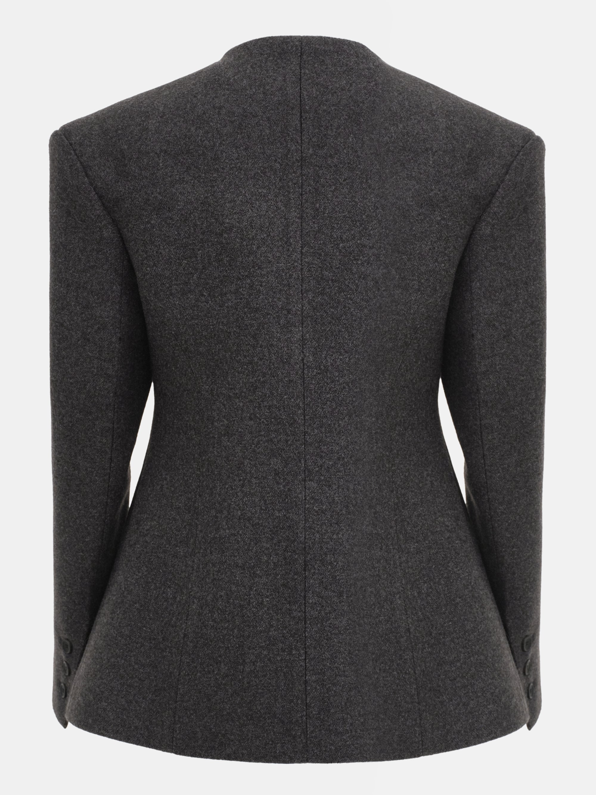 Double Breasted Hourglass Jacket, Charcoal