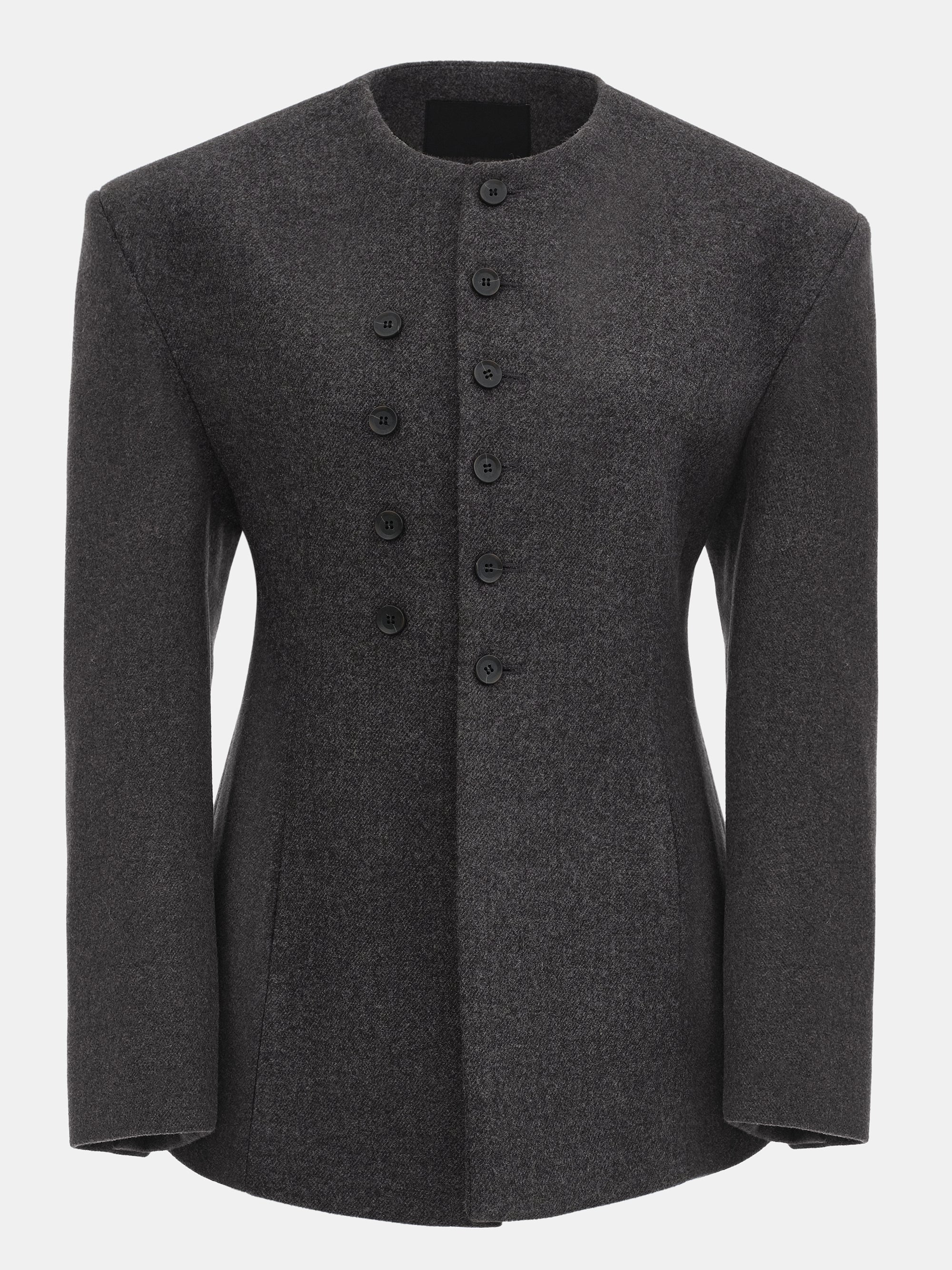 Double Breasted Hourglass Jacket, Charcoal