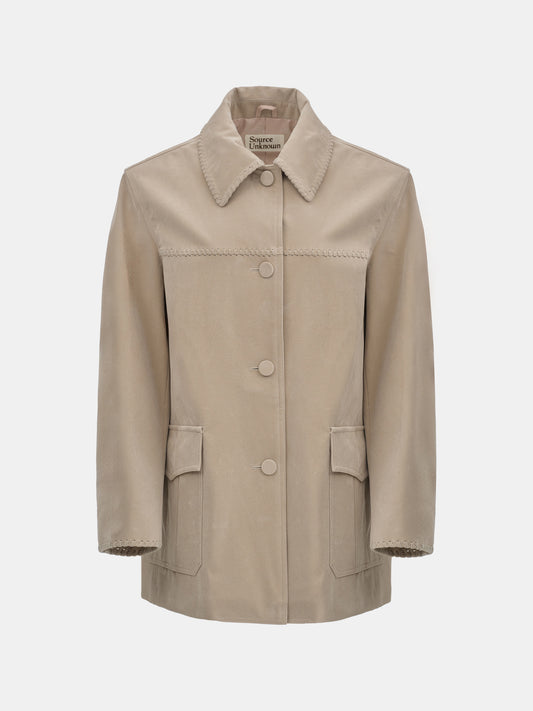 Idaho Suede Effect Jacket, Beige