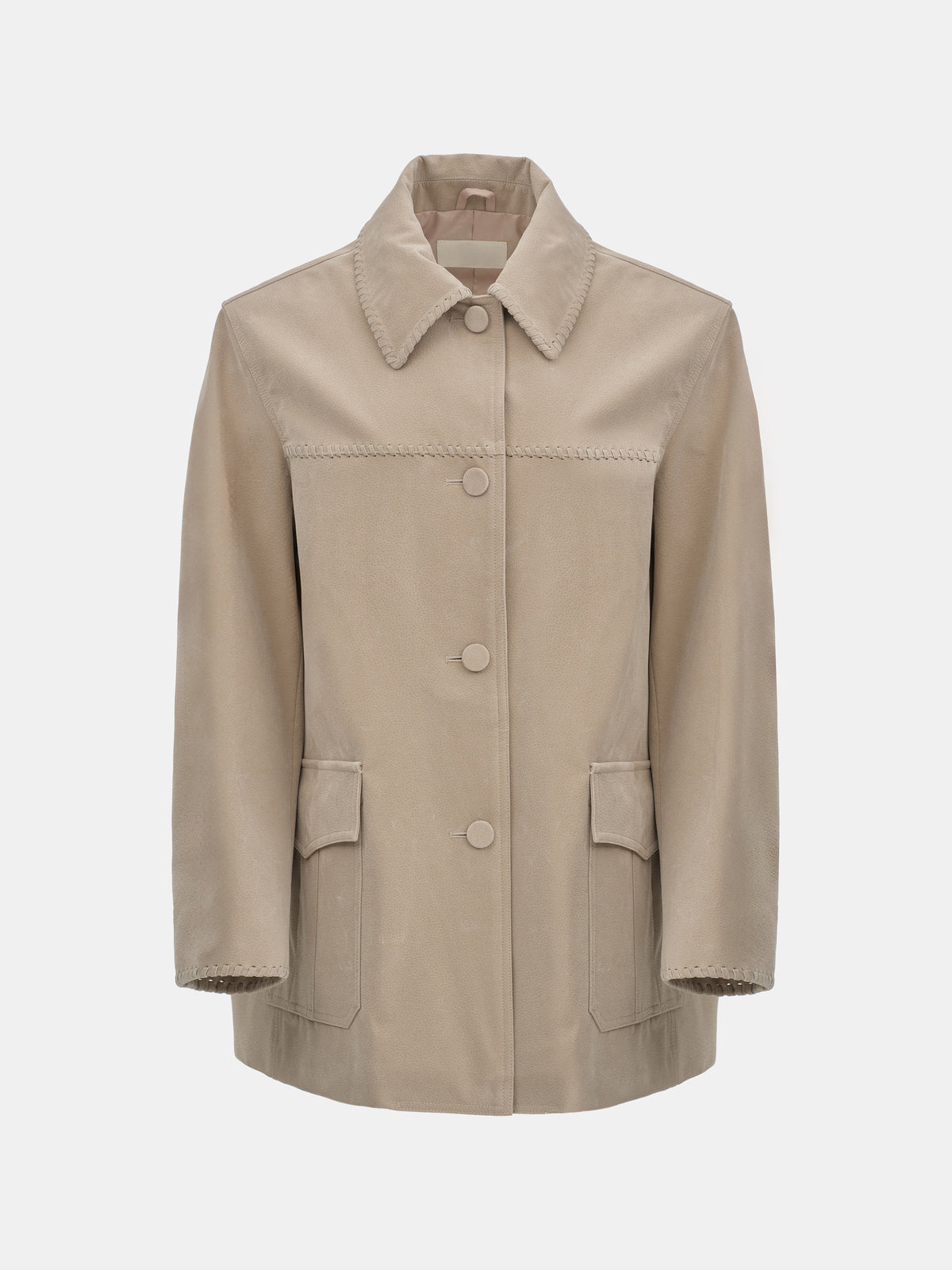 Idaho Suede Effect Jacket, Beige